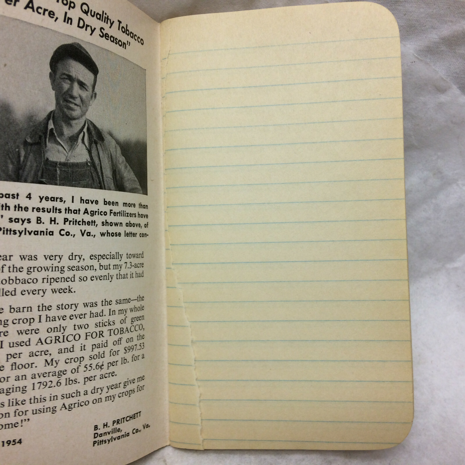 2 Vtg 1950&rsquo;s Pocket Notebook Advertising Agrico Fertilizer & Globe Fertilizers