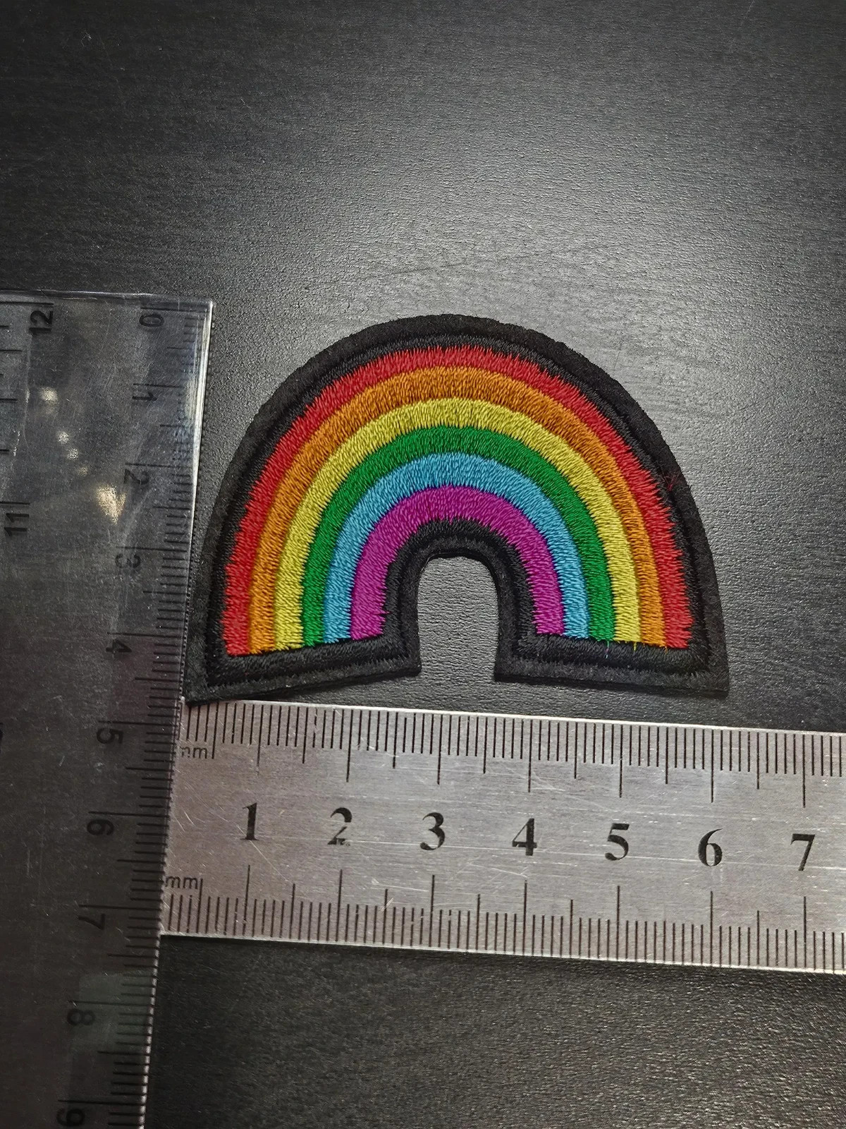 Rainbow Embroidered Patch Iron On Arc Badge for Jackets Backpacks Hats 6×4.5cm