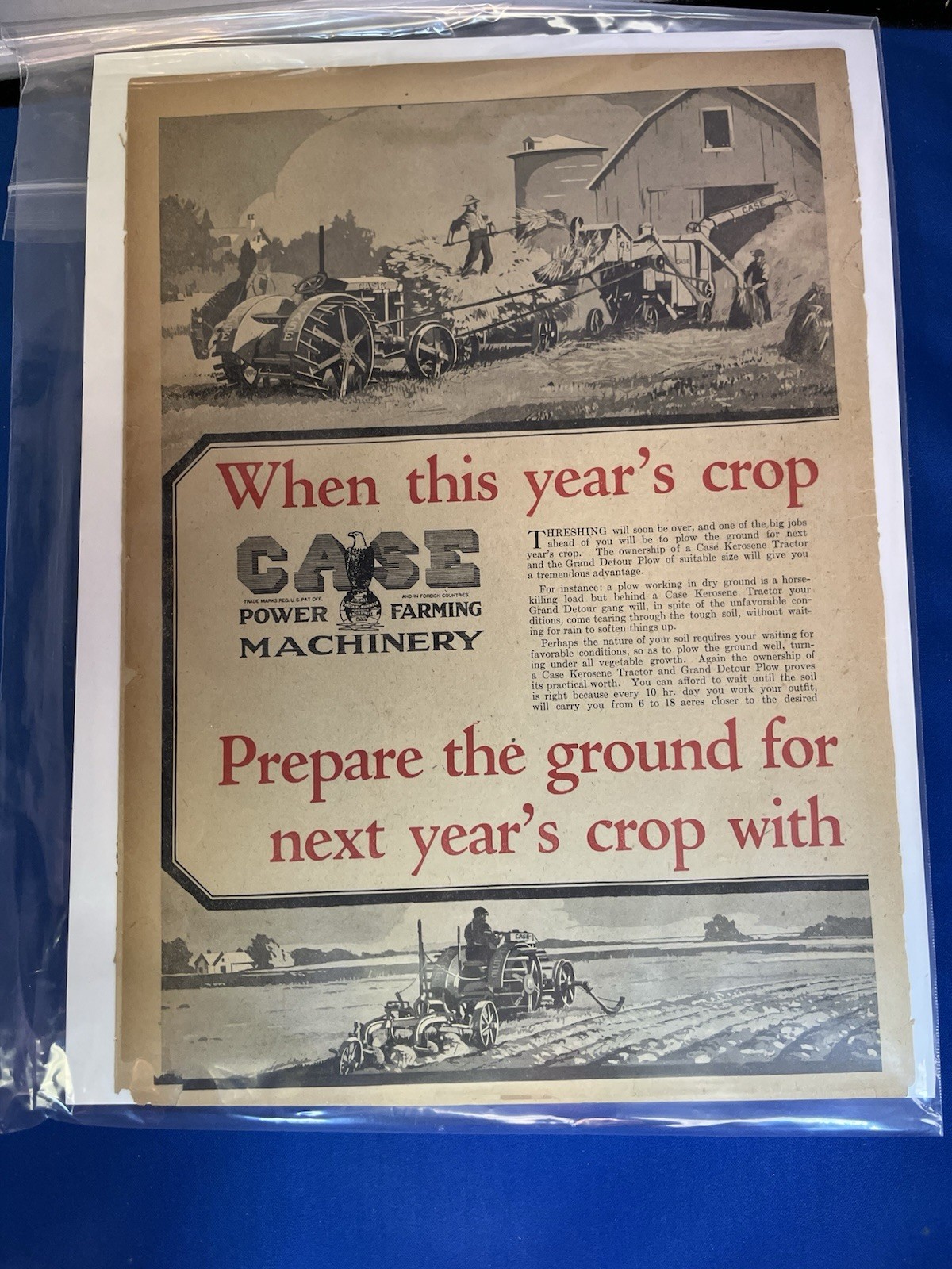 ANOTHER LOT OF 14 VINTAGE ORIGINAL FARM MACHINE ADS-1907 T0 1930-TAKE A LOOK!