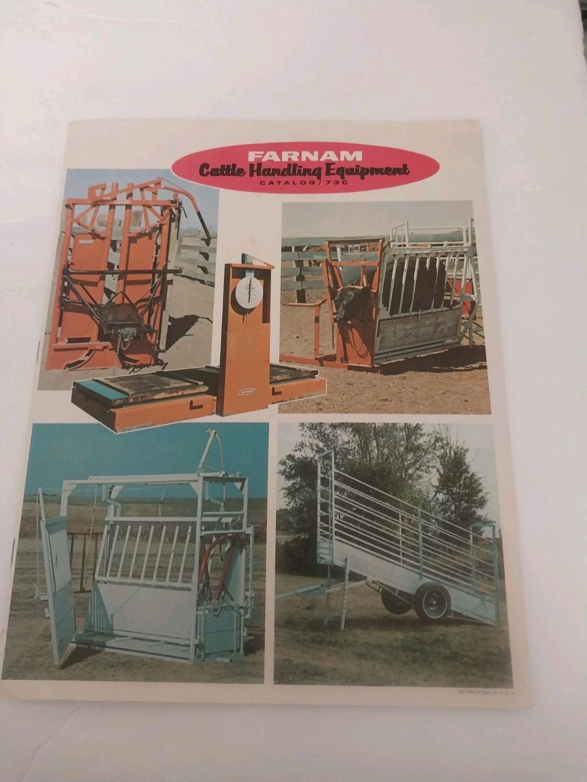 Farnam Cattle Handling Equipment catalog 73C (1970s?) chutes, gates, trailers