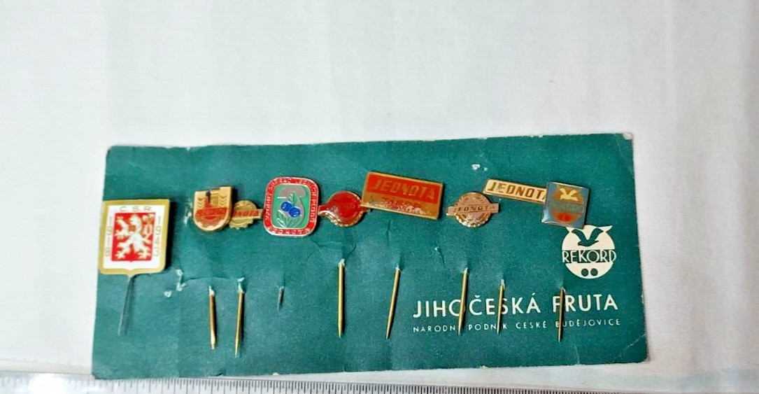 antique south Czechoslovakia Fruit board Agriculture advertising Pins-RARE