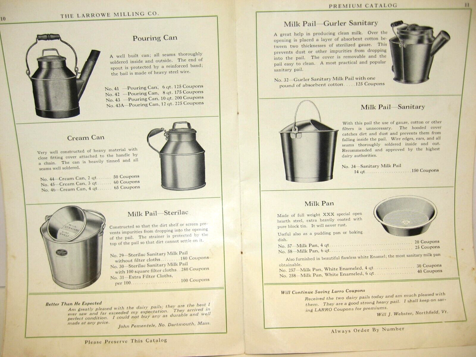 1924 Larrowe Milling Co PREMIUM CATALOG, Detroit, Michigan