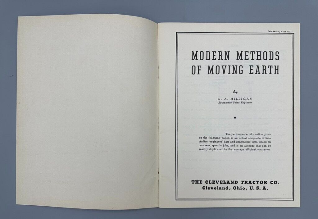 1937 CLETRAC Crawler EARTH Movng CLEVELAND TRACTOR Machinery BULLDOZER Advertise