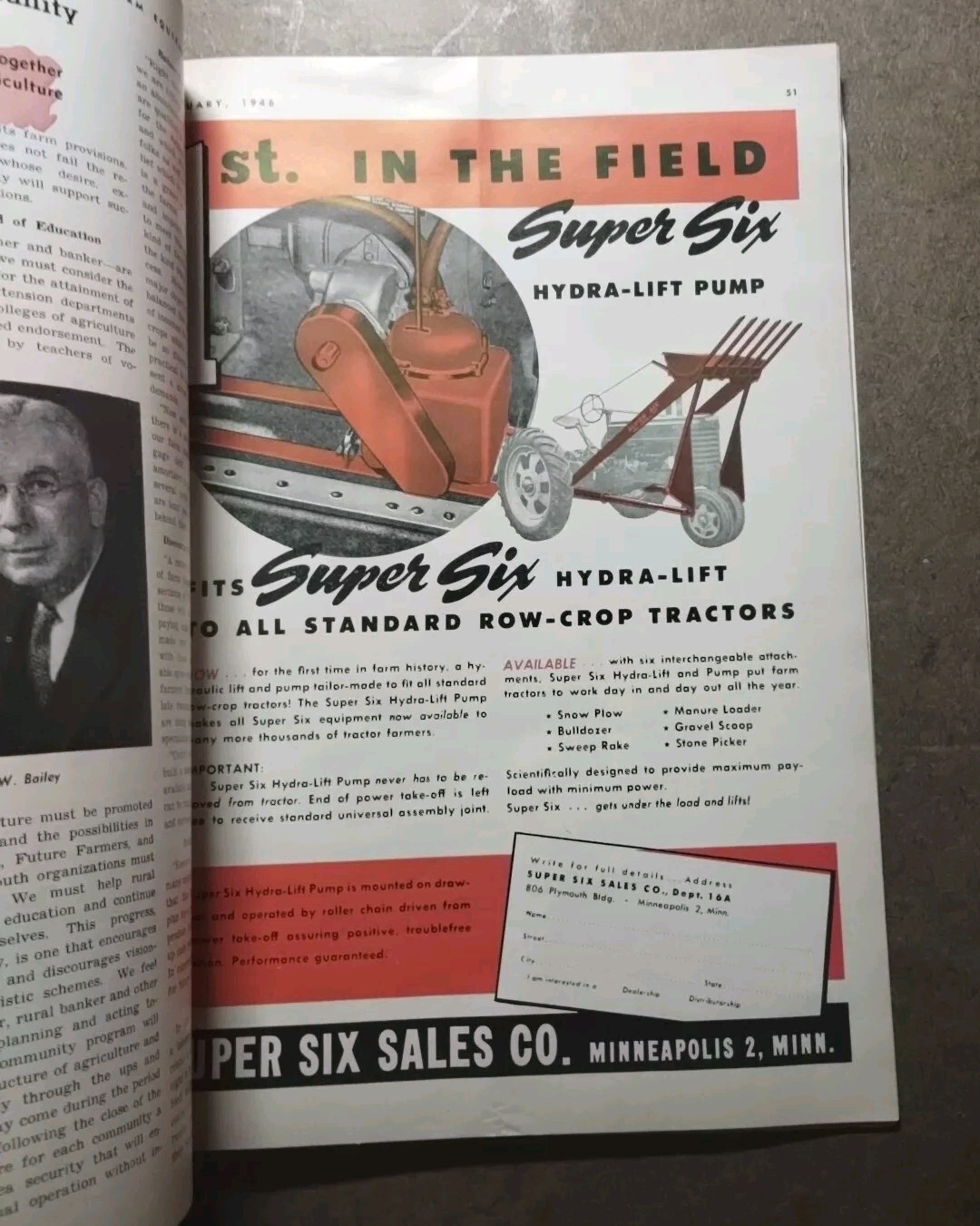 1946 edition of Farm Equipment Retailing Magazine.. School Days In Peoria Ill.