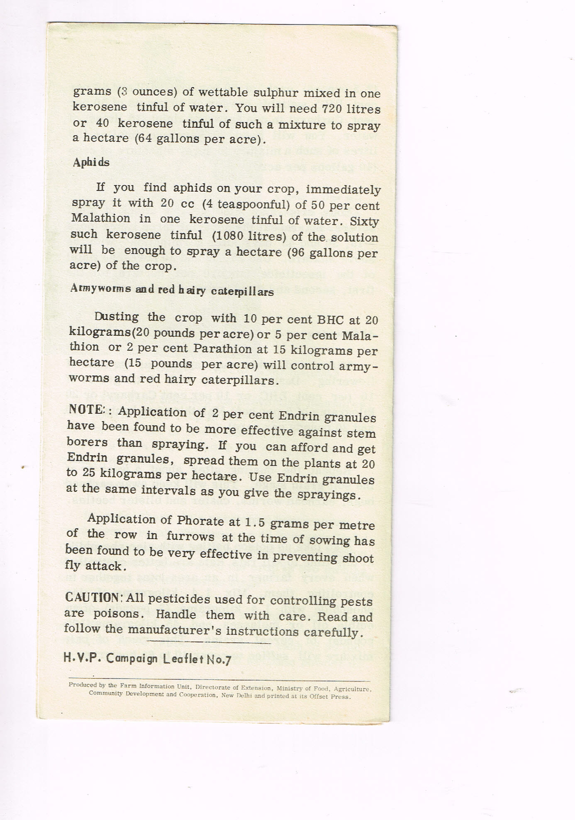 Vintage 1960s Farm Brochure India New Delhi Protect Hybrid Jowar from Pests