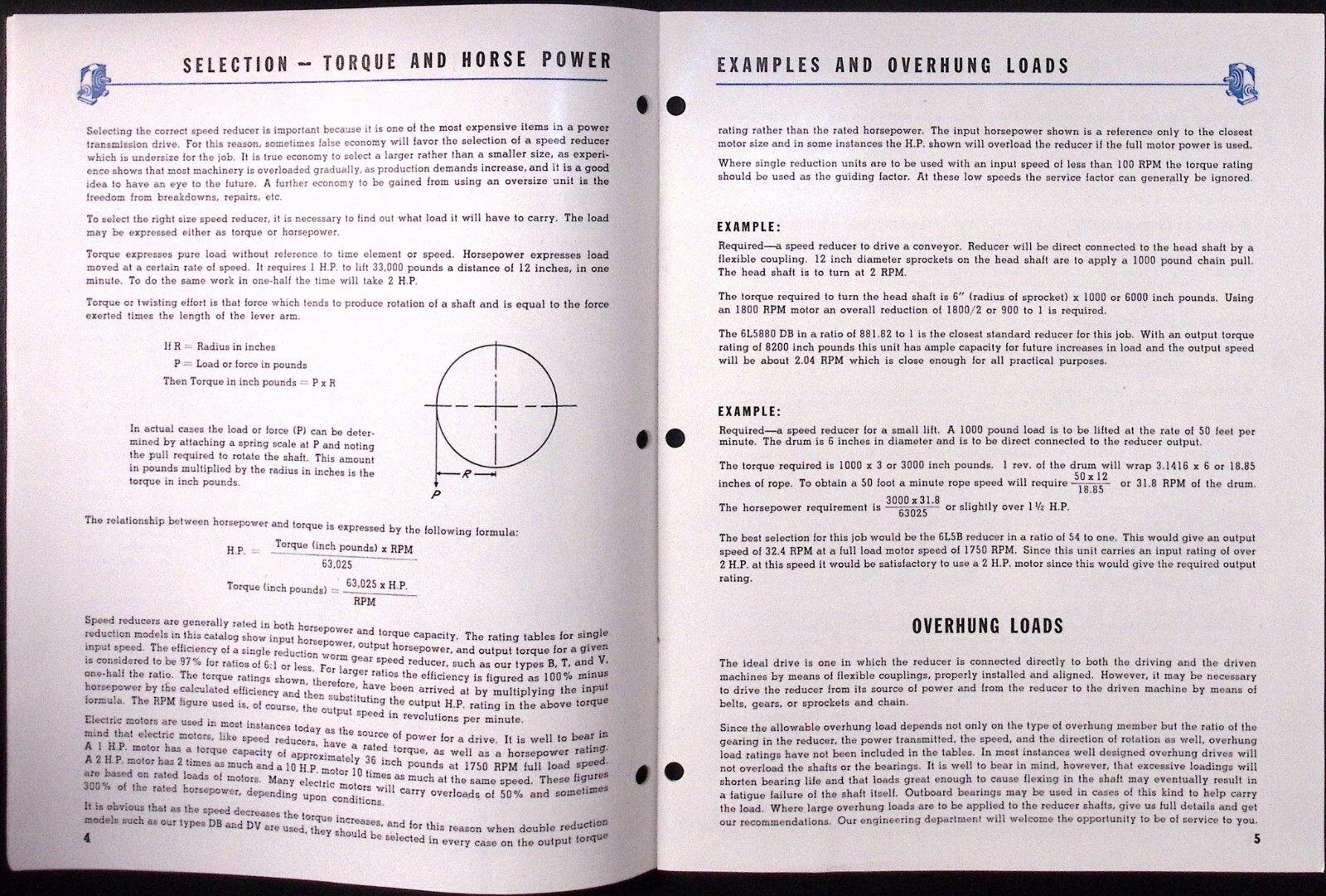 1954 Eberhardt Denver Worm Gear Speed Reducers L Series Catalog 1001
