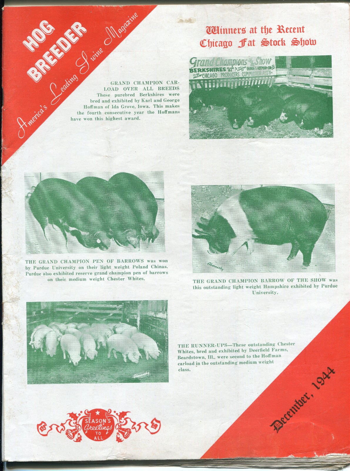 December 1944 Hog Breeder Magazine