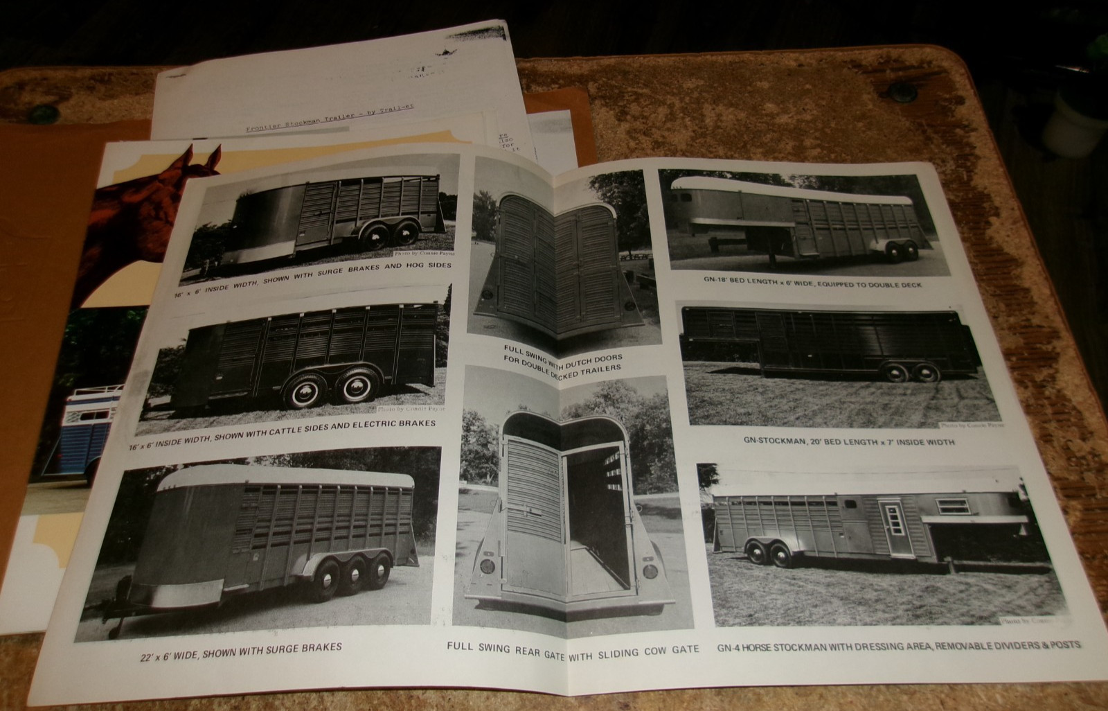 1979-80 trail-et assorted horse + livestock trailers brochures nice shape used