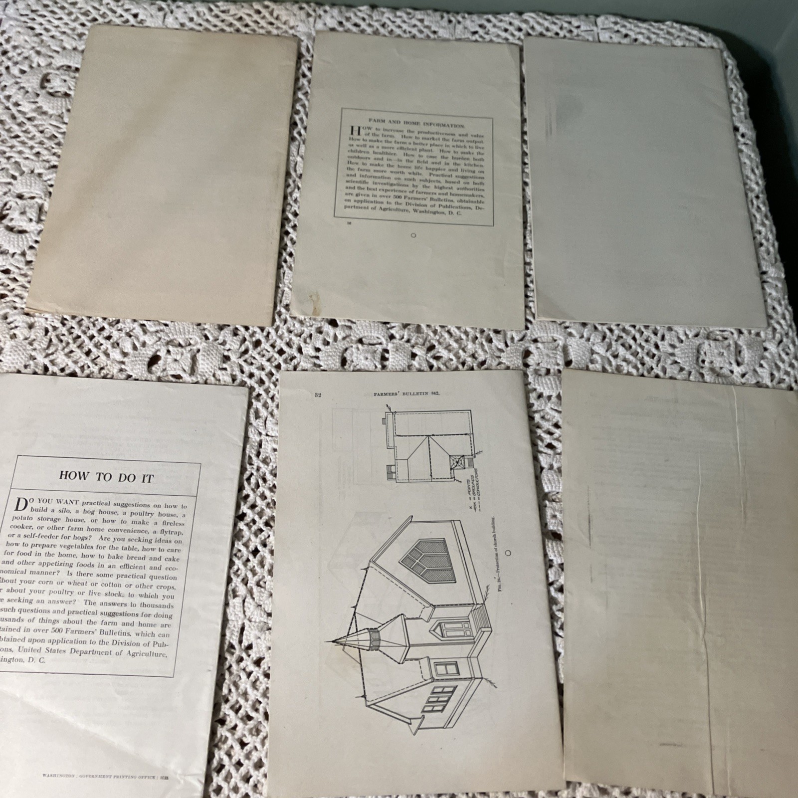 Department of Agriculture Antique 1919 & 20&rsquo;s Bulletin&rsquo;s Pamphlet&rsquo;s Lot 6-D