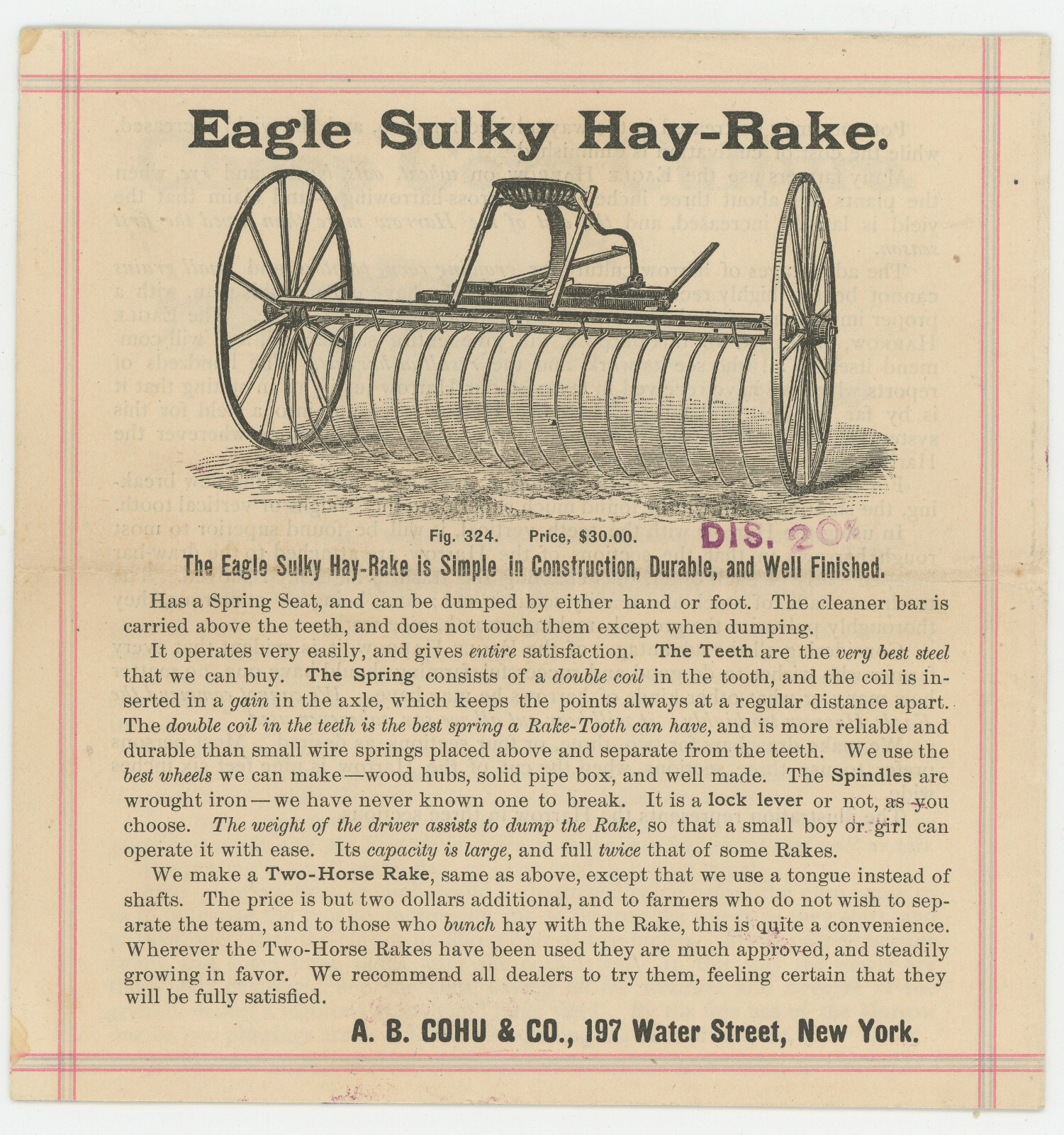 A.B. Cohu & Co. Manufacturers of Agricultural Implements Pamphlet Brochure