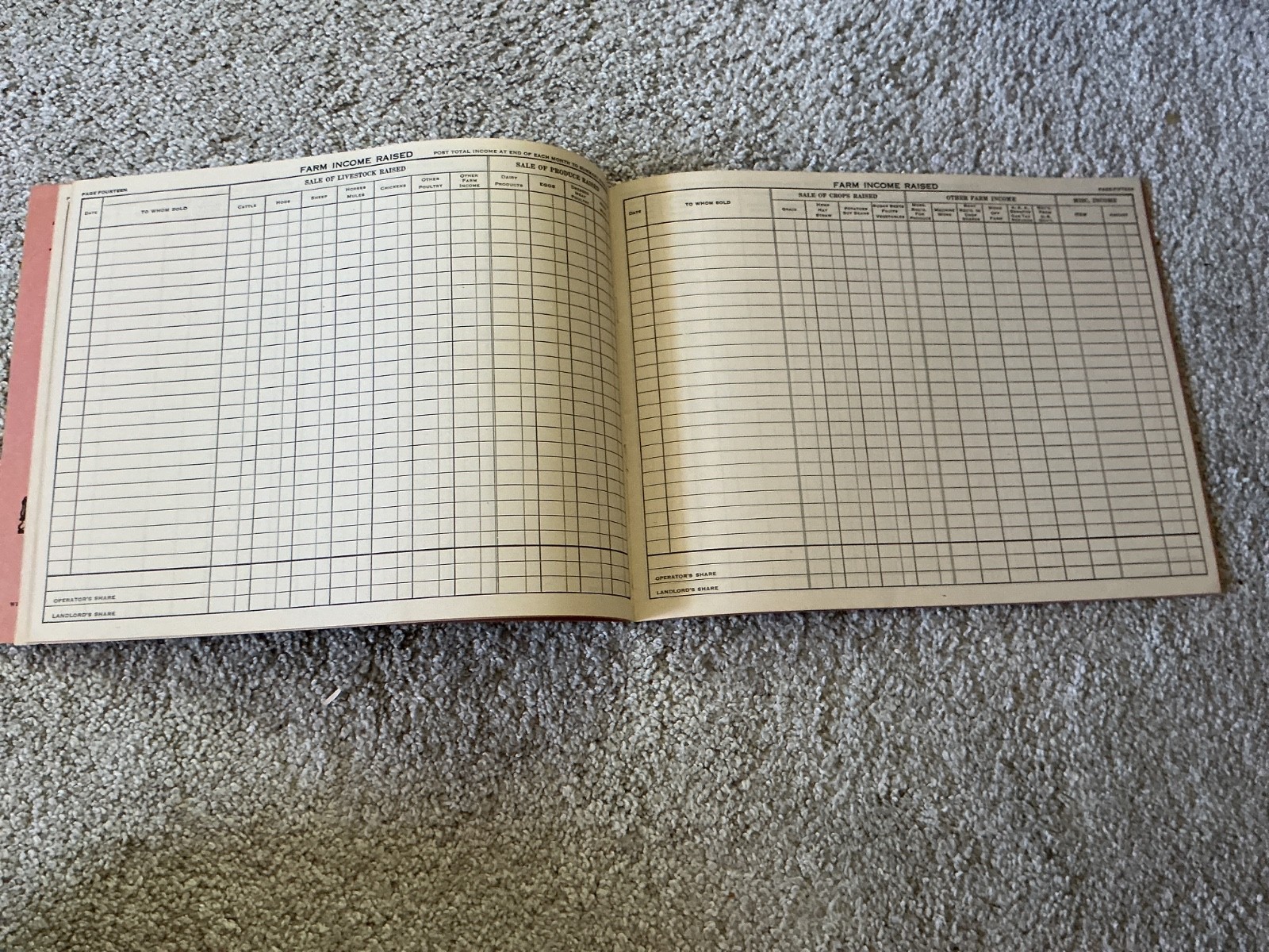 Vtg. 1947 Farm Acct. Record Book – Wayne Rendering Co. Wayne, NE.