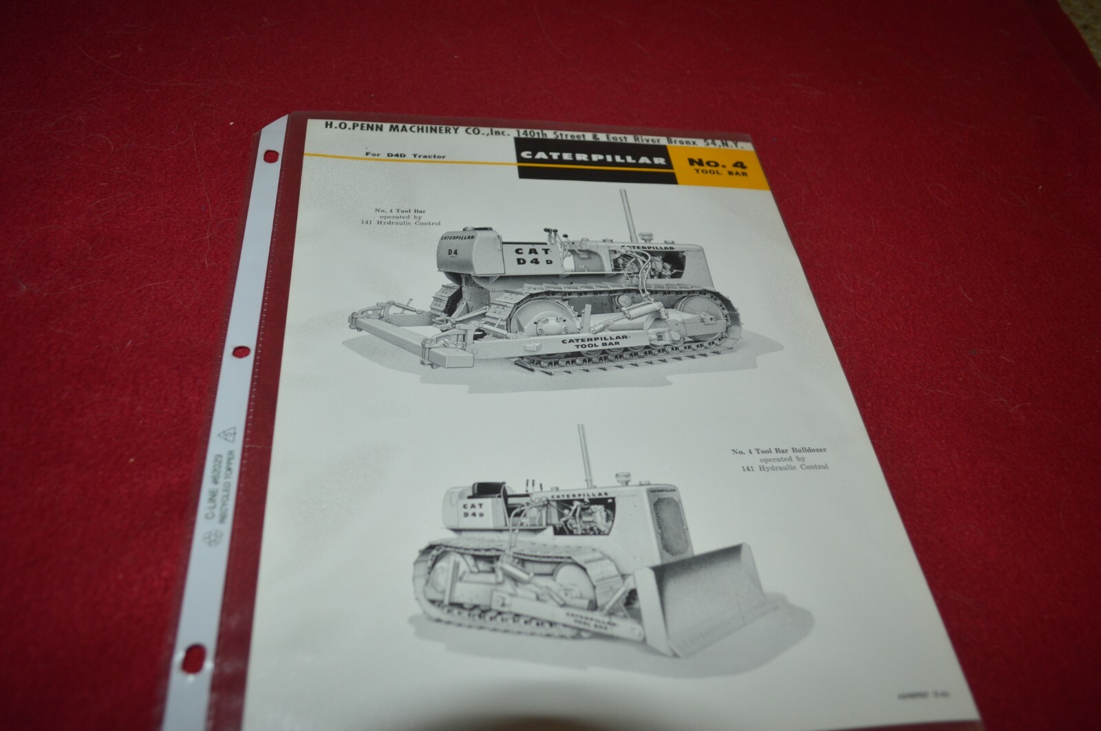 Caterpillar No. 4 Tool Bar For 1966 Dealer&rsquo;s Brochure AMIL16