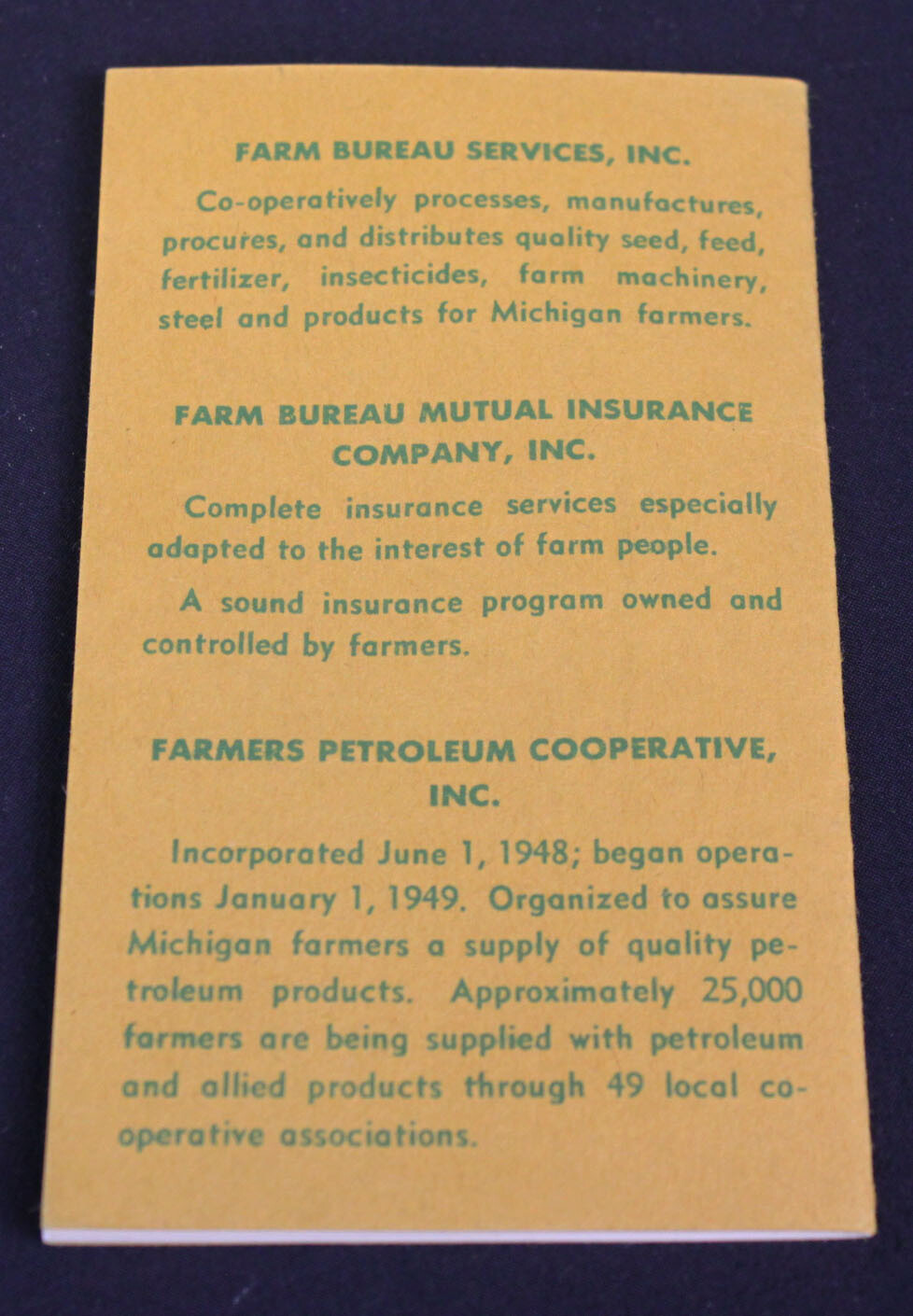 Vtg Farm Bureau Young People Midwest Camp Hat Song Book Tablet 1956 AFBF Pencil