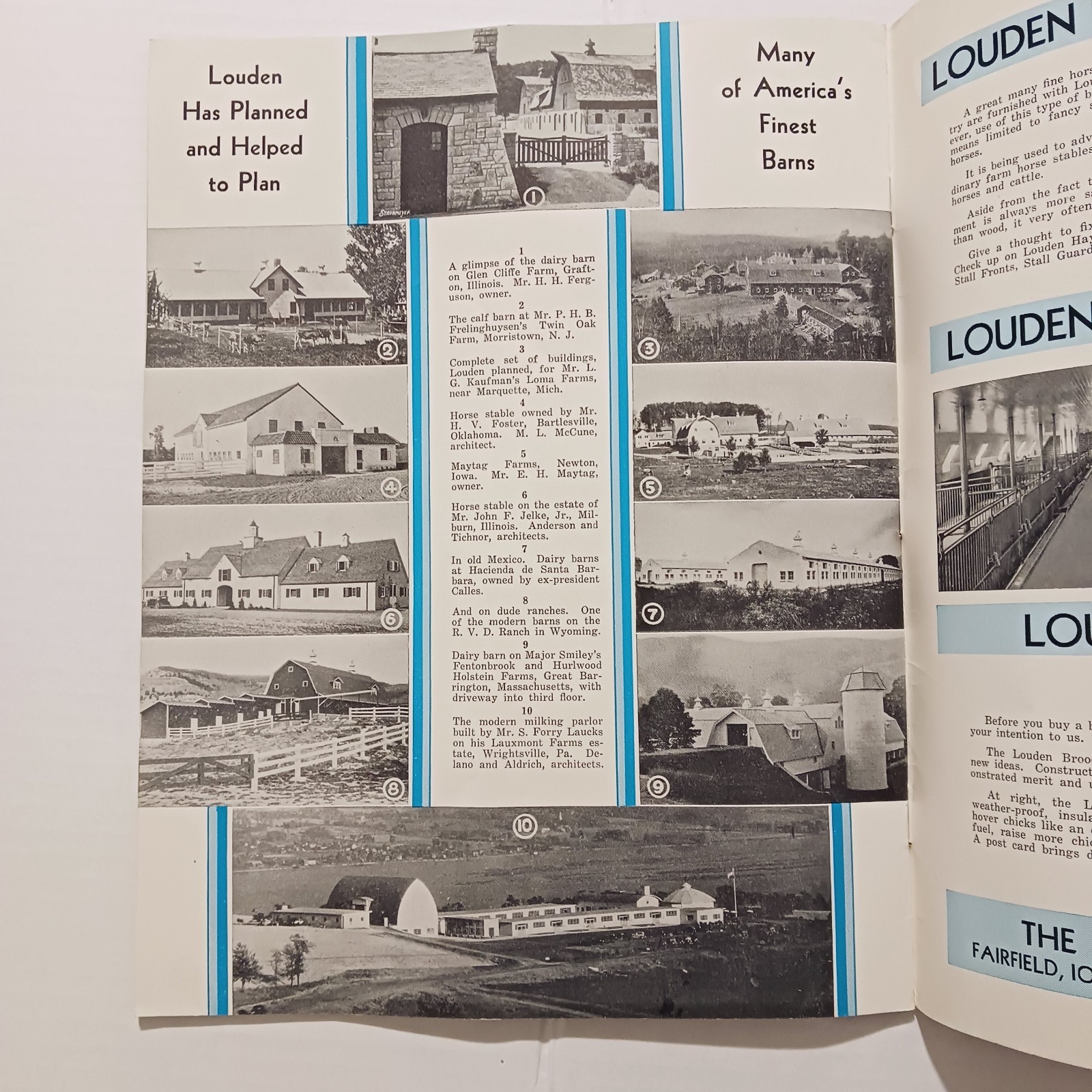 Vintage Advertising Farm Louden Barn Book Fairfield Iowa MCM