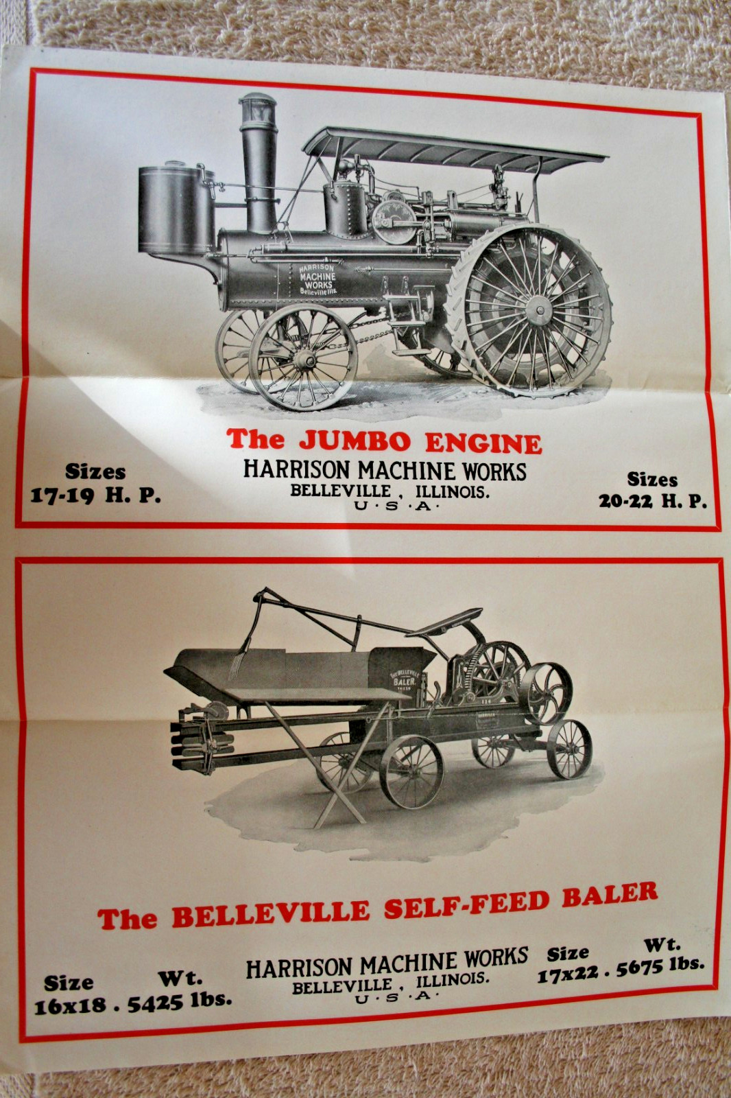 BELLEVILLE THRESHING MACHINERY 1912