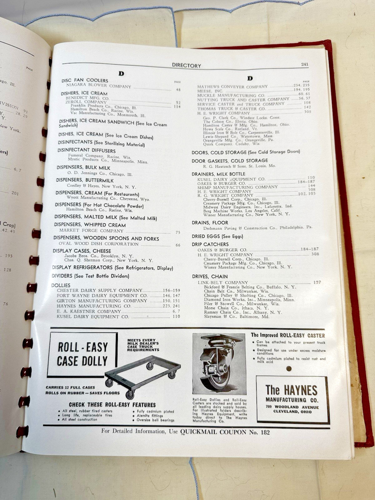 Dairy Industries Catalog & Directory 15th Ed Olsen Publishing Company 1942