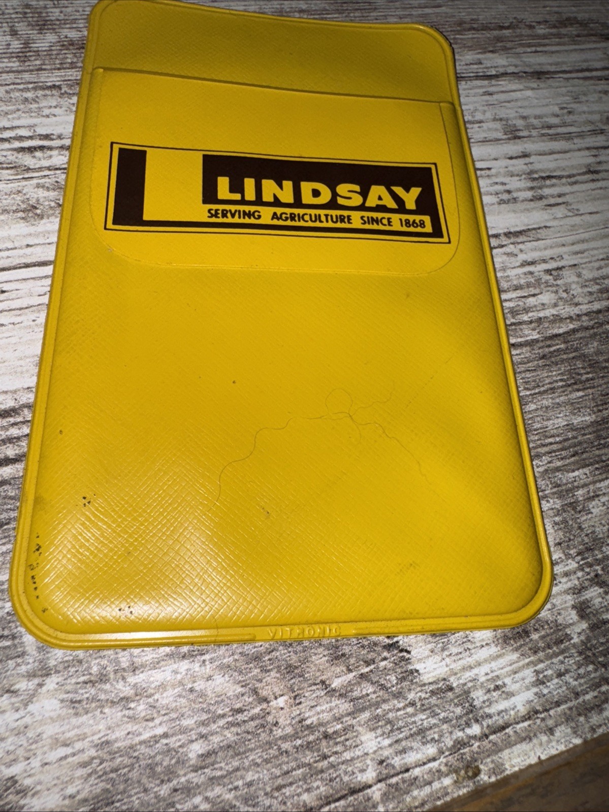 Vintage Lindsay Serving Agricultural Since 1868 Pocket Protector Yellow