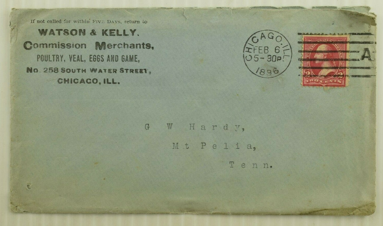 1896 Watson & Kelley Commission Merchants Chicago, IL Newspaper Flier