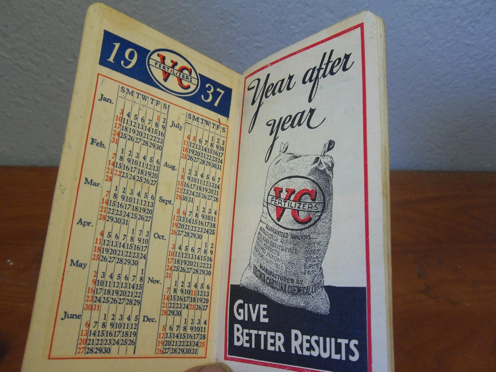 VINTAGE 1937 VC FERTILIZERS NOTEBOOK – VIRGINIA – CAROLINA CHEMICAL CORPORATION