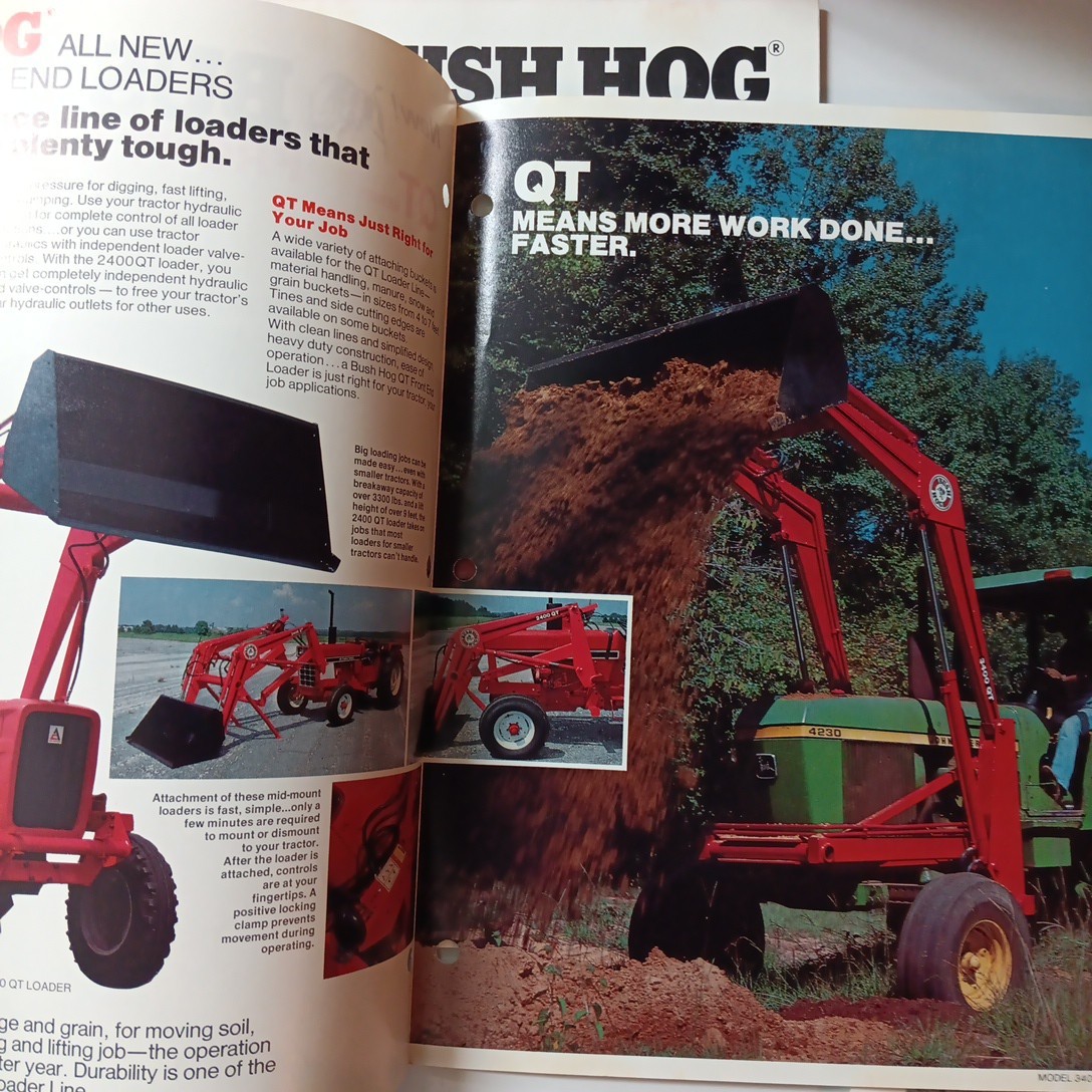 3 Bush Hog Farm Advertising Lot Brochures Blades & Scrapers, Front Loader