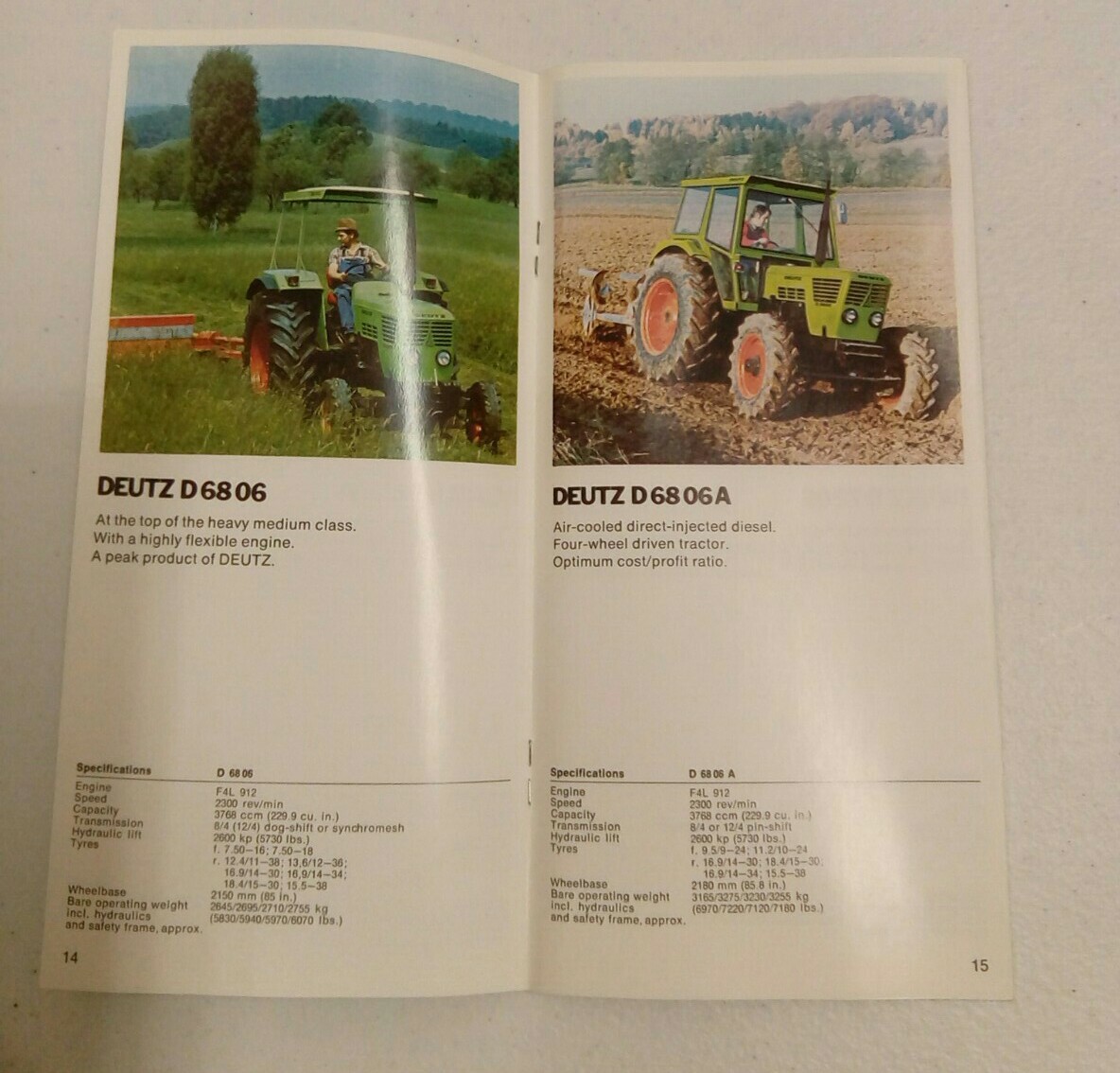 VINTAGE 1976 DEUTZ 06 SERIES TRACTOR BROCHURE MODEL D-30 to D-130 PRINTED 8/1976