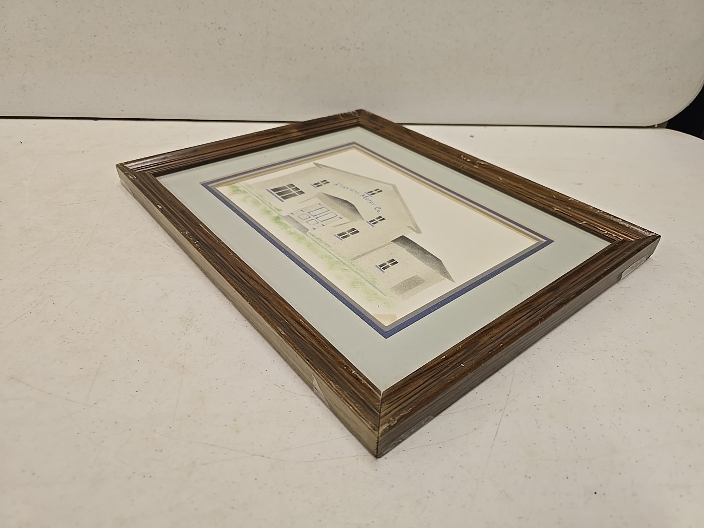 Vintage Klavine Motor Co Geneseo IL Textile Shop Painting Framed New Idea Dealer
