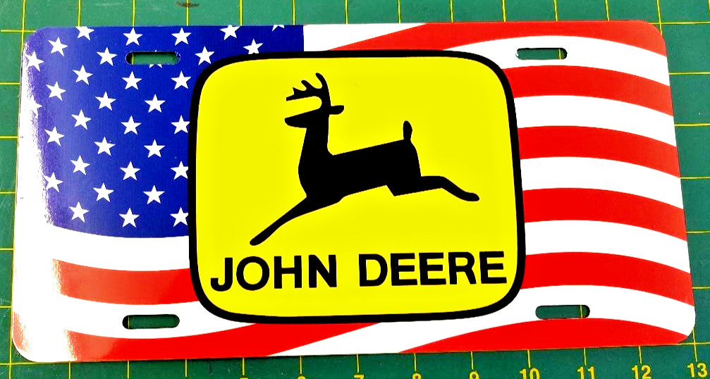 JOHN DEERE (NEW GEN) TRACTOR – AMERICAN FLAG LICENSE PLATE