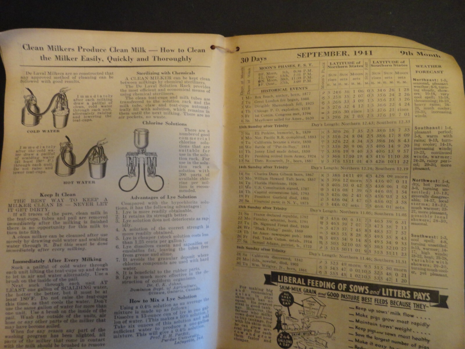 1941 DE LAVAL HANDY REFERENCE YEARBOOK DAIRY FARM SEPARATOR MILKER ARCADIA WI