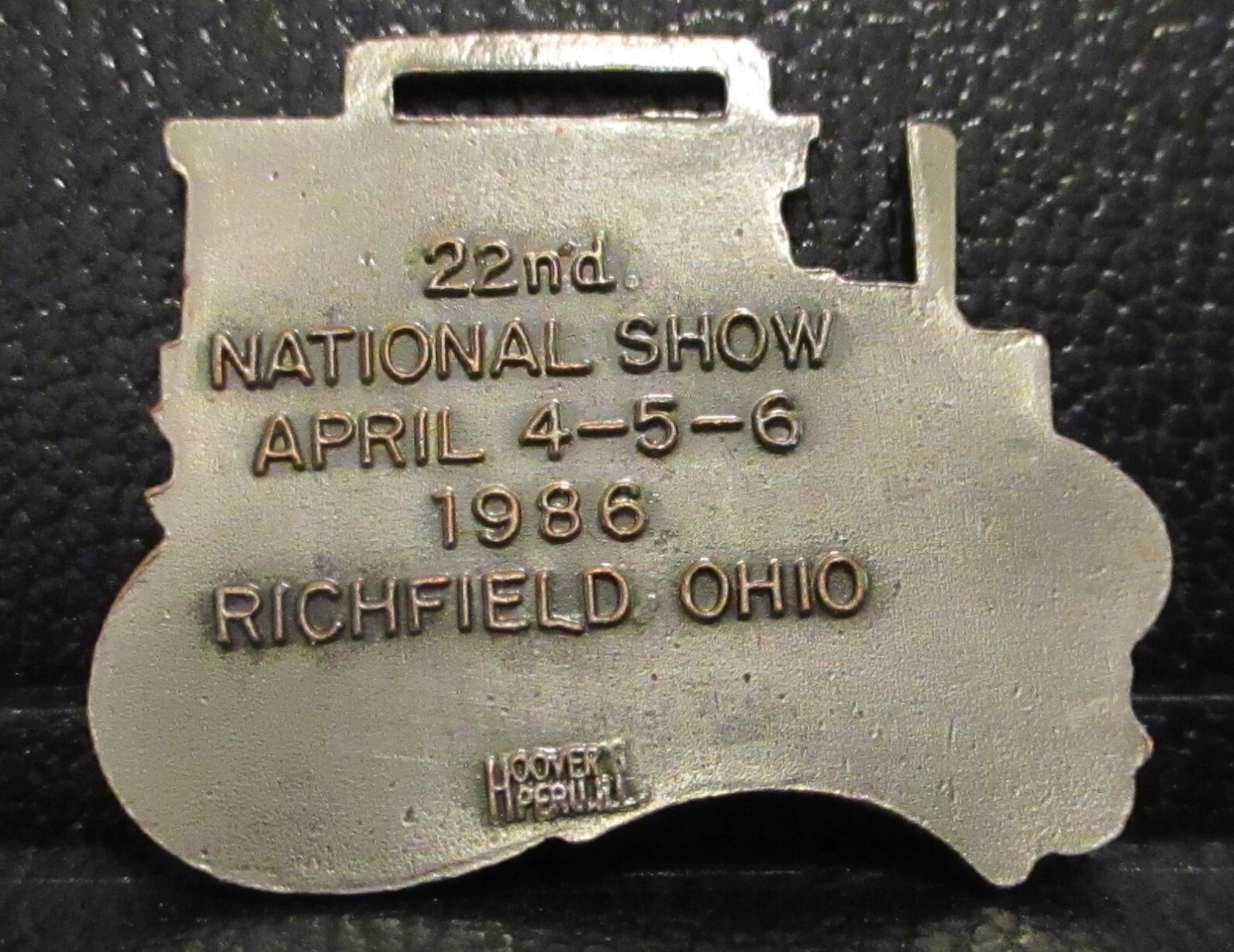 Kelly Springfield Steam Roller Tractor Watch Fob 22nd National Show 1986 Hoovers