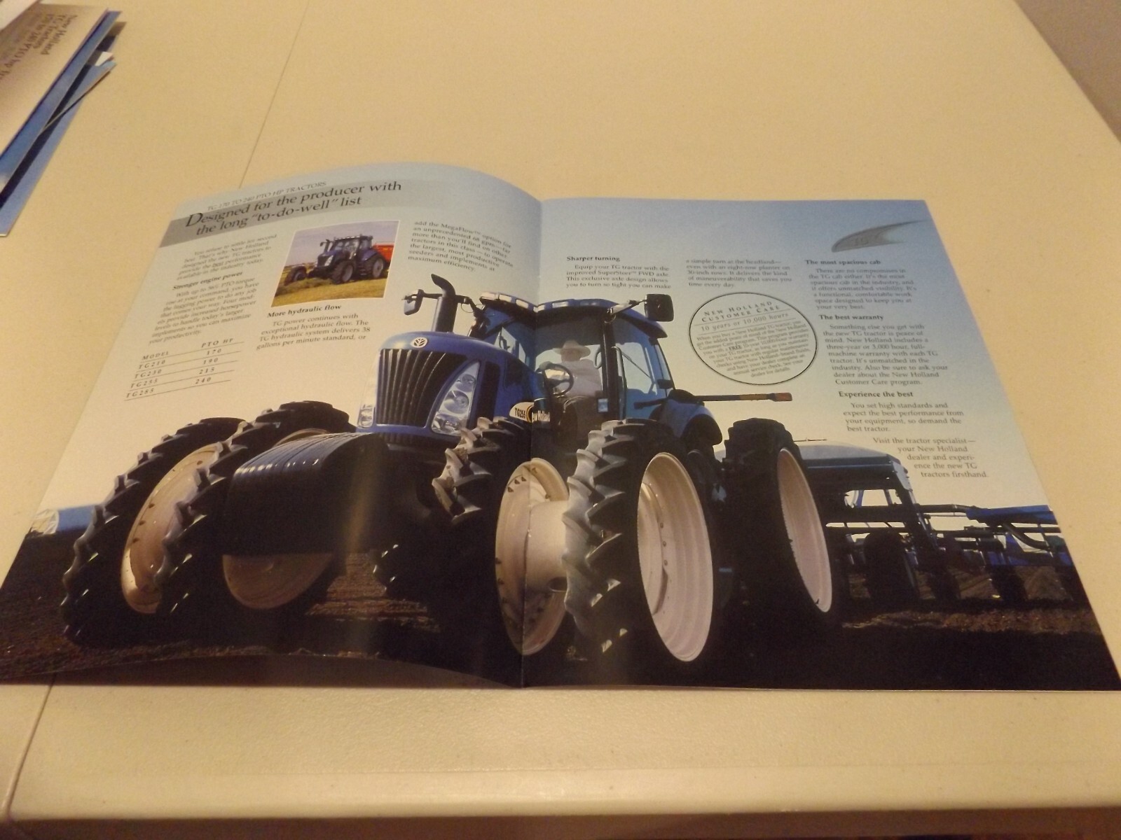 NEW HOLLAND TG TRACTORS 170 to 240 PTO hp, LIT # 33021040 60250-2002