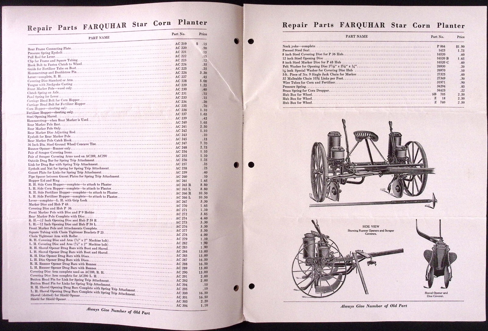 1937 Farquhar Corn Planters Weeders Success Potato Digger Brochure AB Farquhar