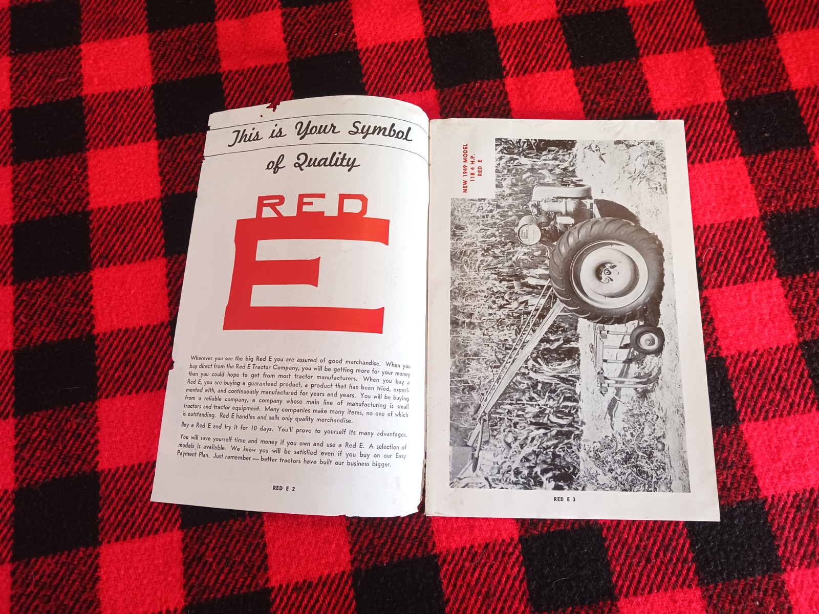 1949 Red-E Garden Tractor Catalog Farm Cultivator Page Brochure