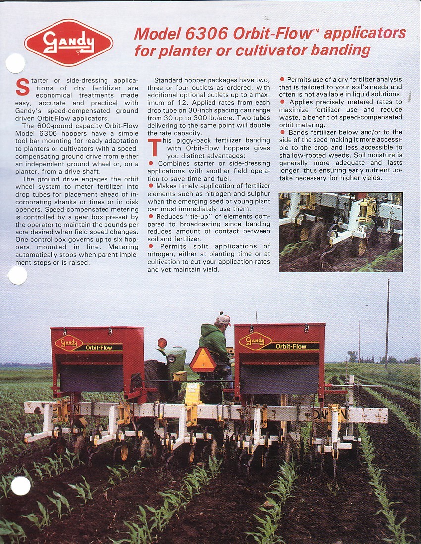 Farm Equipment Brochure – Gandy – 6306 Orbit-Flow Planter Cult Banding (F2020)