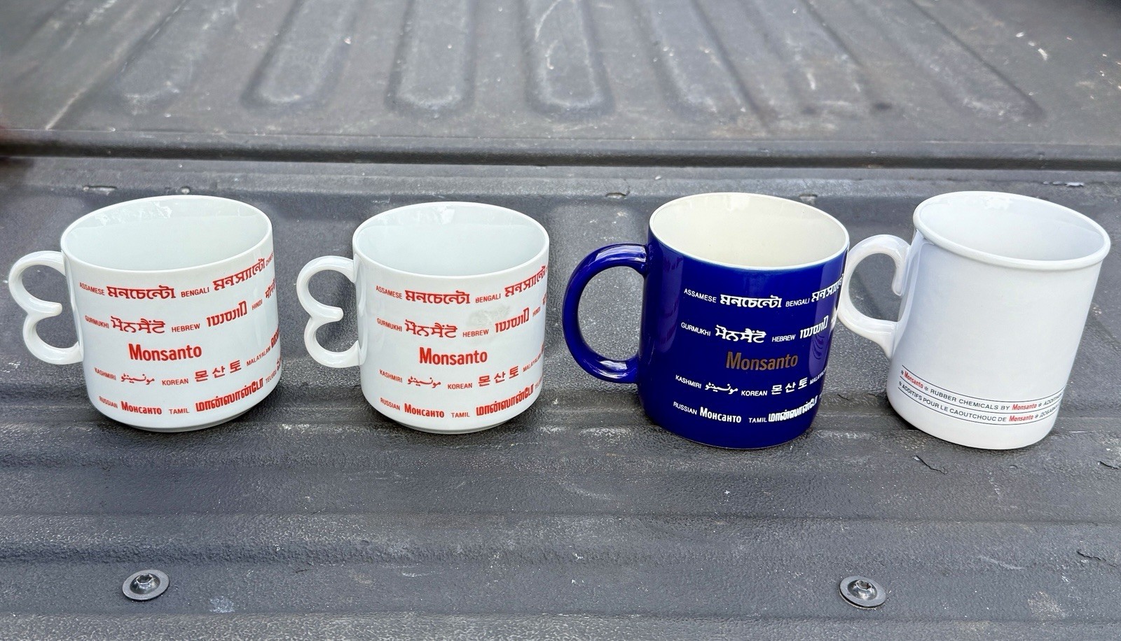 (4) Monsanto Agricultural Chemical Multi-National Ceramic Coffee Cup Mug Rubber