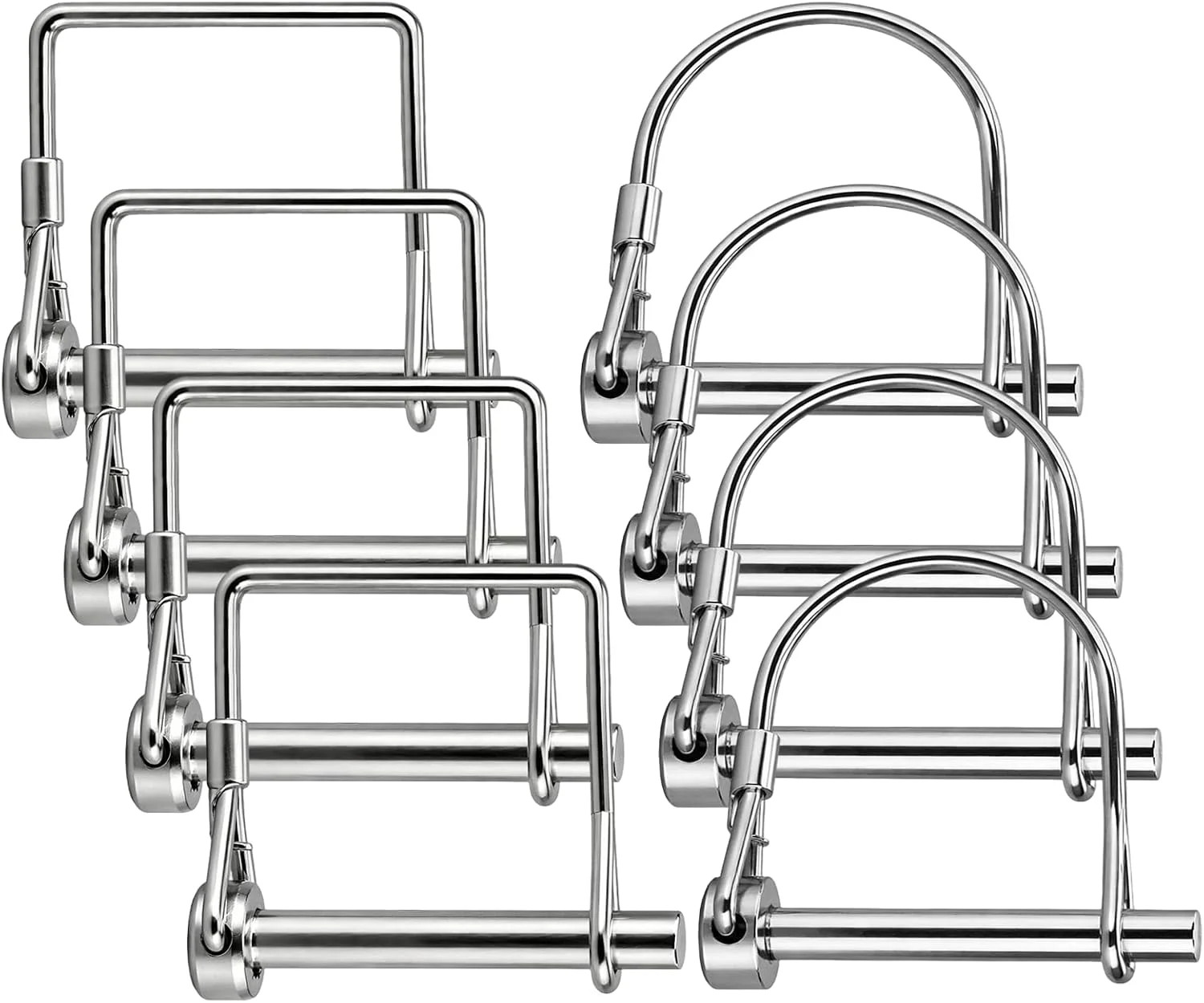 8 Pack Trailer Coupler Pin – Heavy Duty 1/4&Prime; Carbon Steel Lock Pins with Square