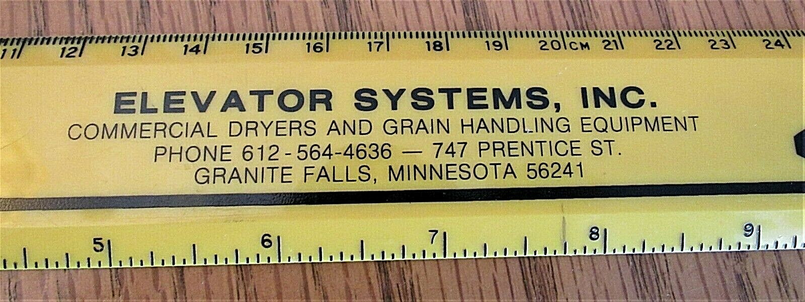 Vintage Ruler GRAINS Kilometer Granite Falls MN Adv M Elevator Systems Inc Minn