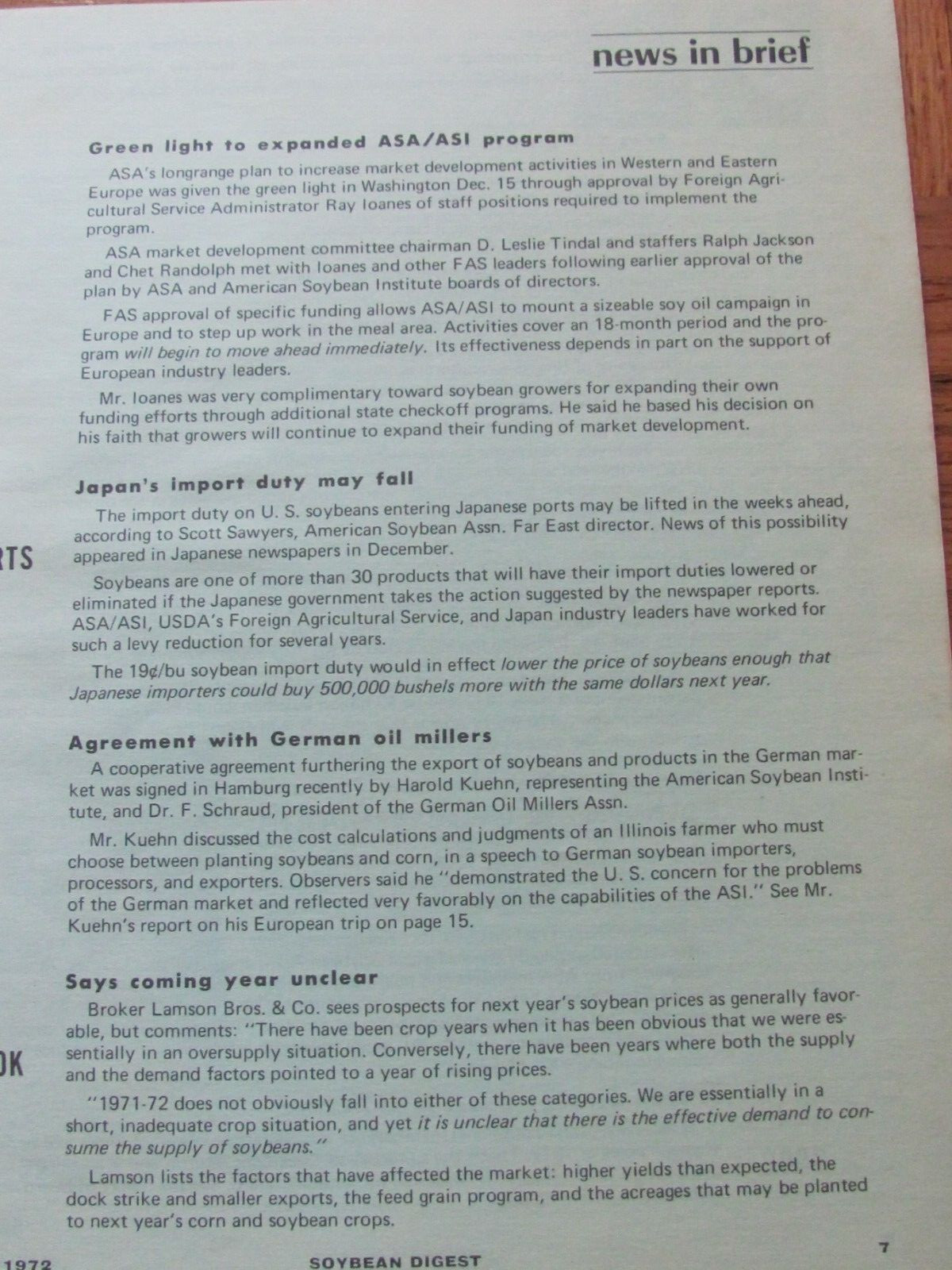 1972 SOYBEAN DIGEST FARM MAGAZINE HUDSON IA SOY PRINCESS KRISTIE ROACH