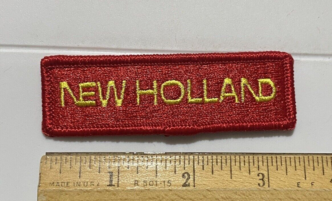 New Holland Tractors Combine Harvesters Red Yellow Lettering Embroidered Patch