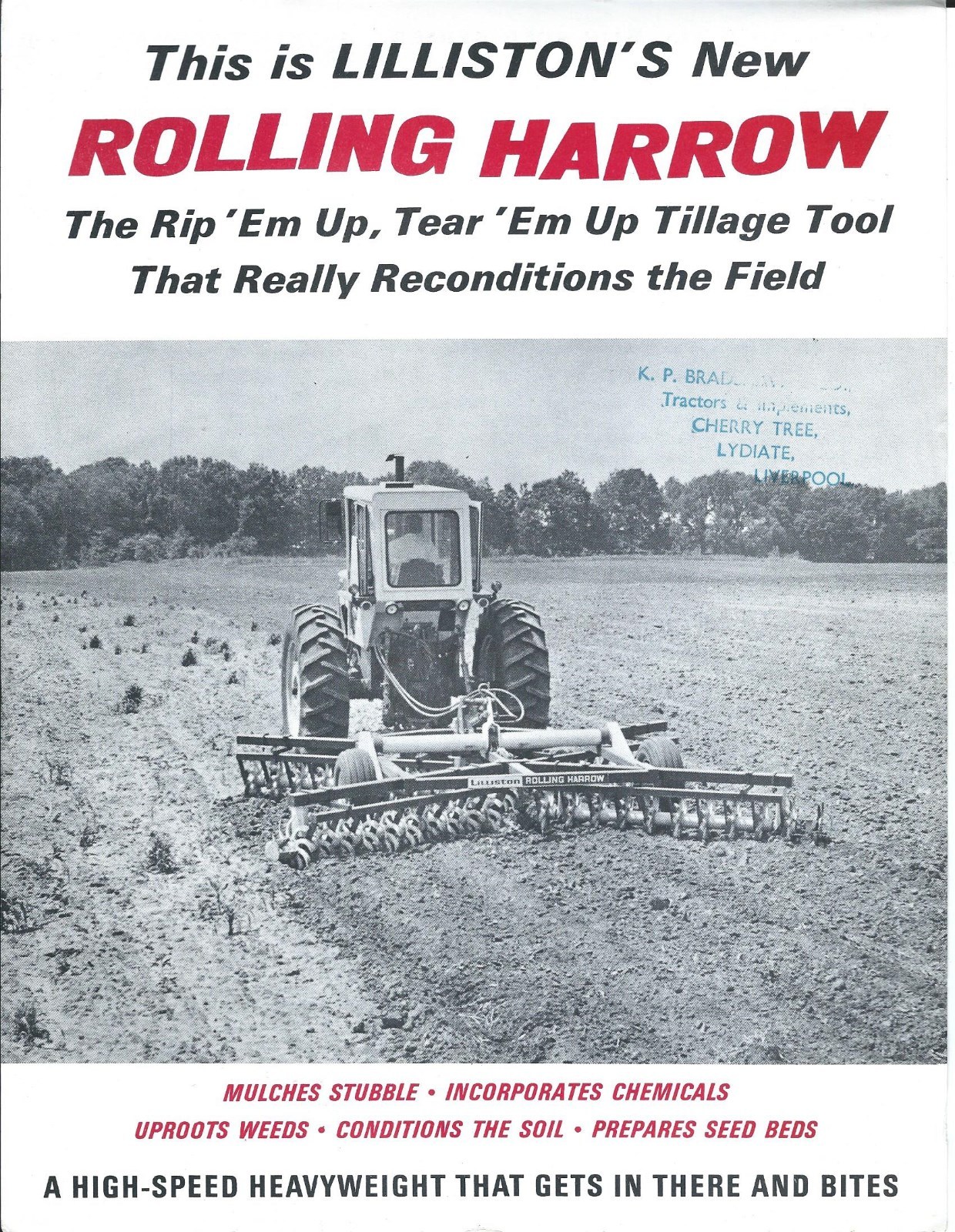 Farm Implement Brochure – Lilliston – Rolling Harrow – c1970&rsquo;s (F5657)