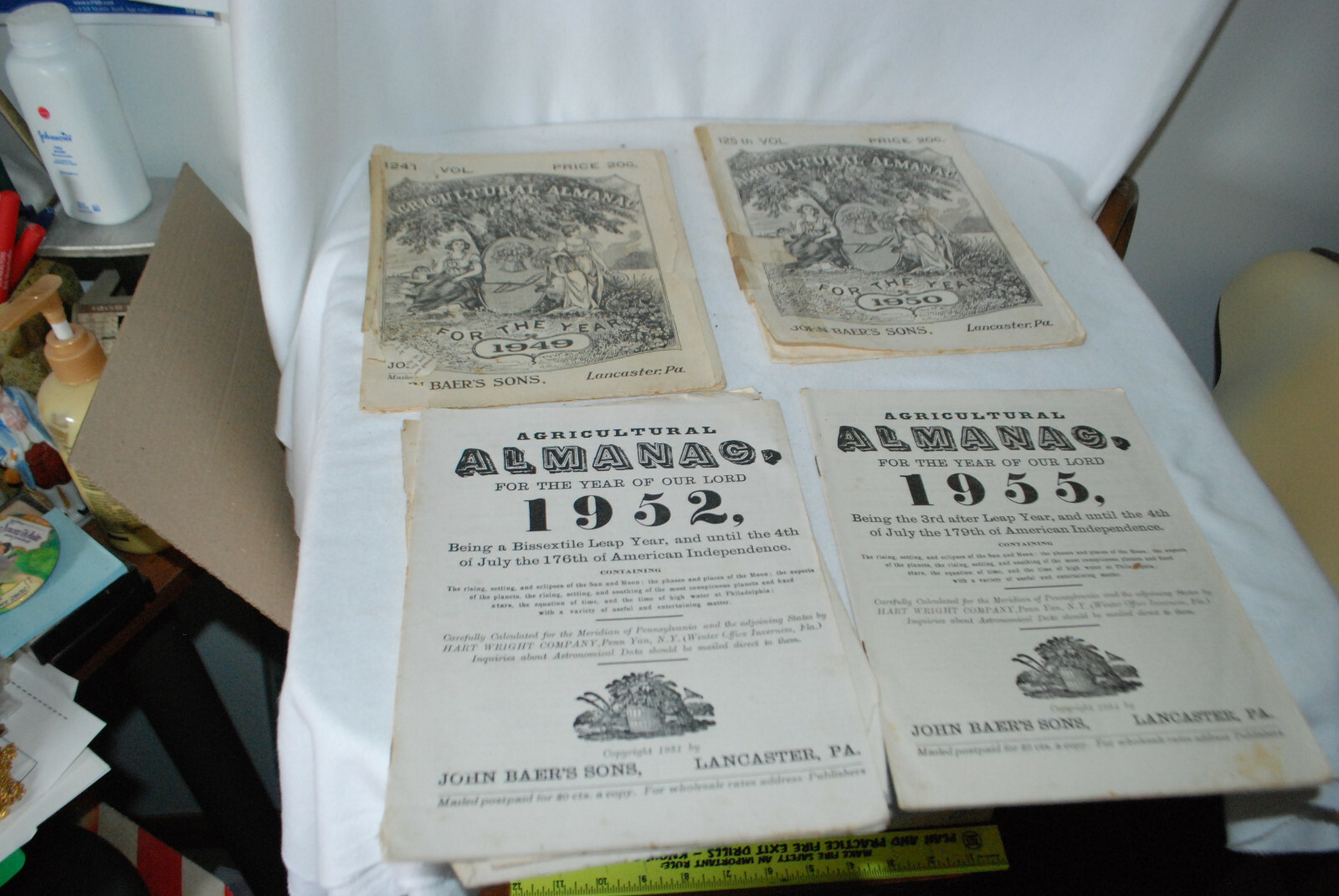 Vintage LOT Of 16 John Baer’s Sons Agricultural Almanac Lancaster, PA 1908…