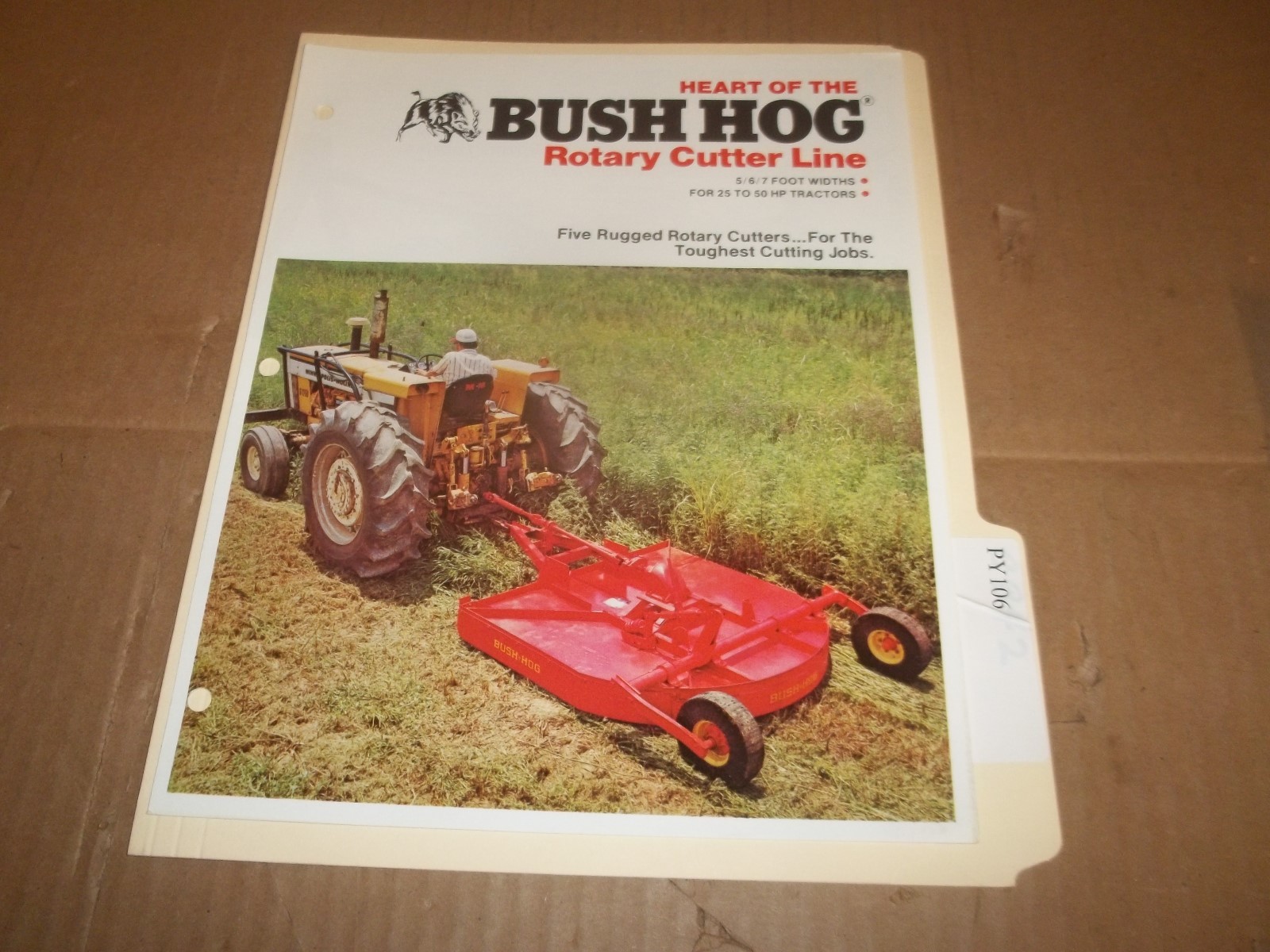 PY106) Bush Hog Sales Brochure 4 Pages – Rotary Cutter Line