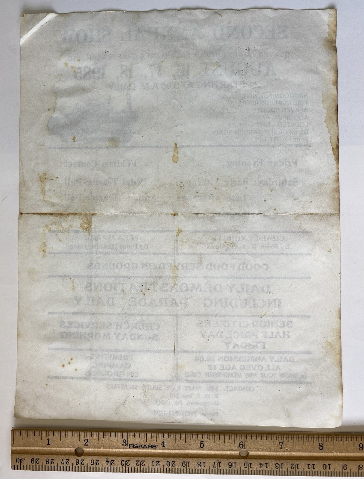 1985 Beaver Valley Antique Equipment & Crafts Assn, Inc Show Flyer Aliquippa PA