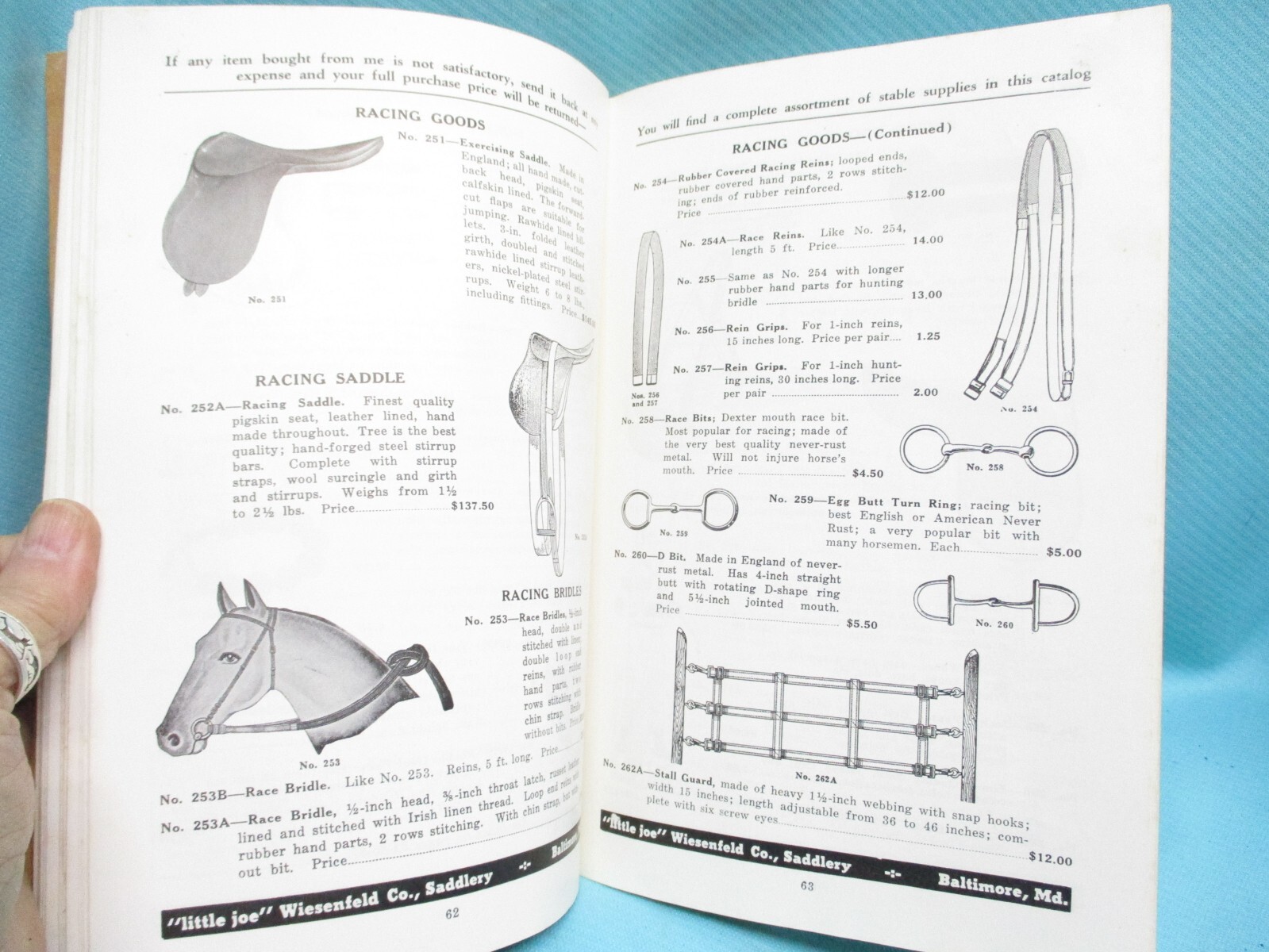 ORIGIONAL ENGLISH SUPER SADDLERY No 155 CATALOG 1957 with Prices Saddles Bits
