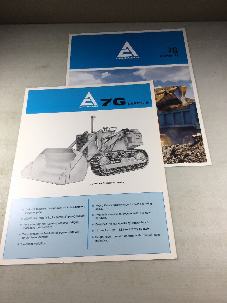 Lot Of 2 Allis Chalmers HD-7G Sales Brochures (Original)