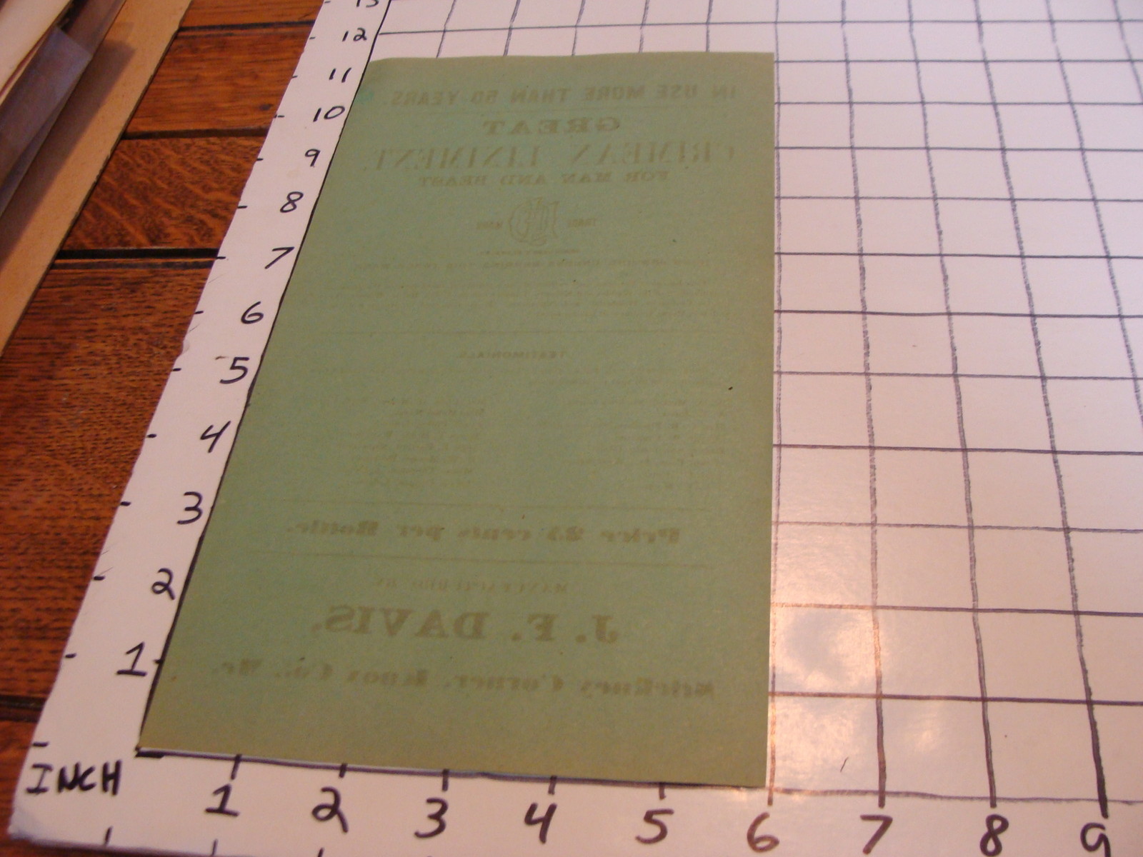Vintage Early Paper: Great crimean liniment for Man or Beast J.F. DAVIS broadsid