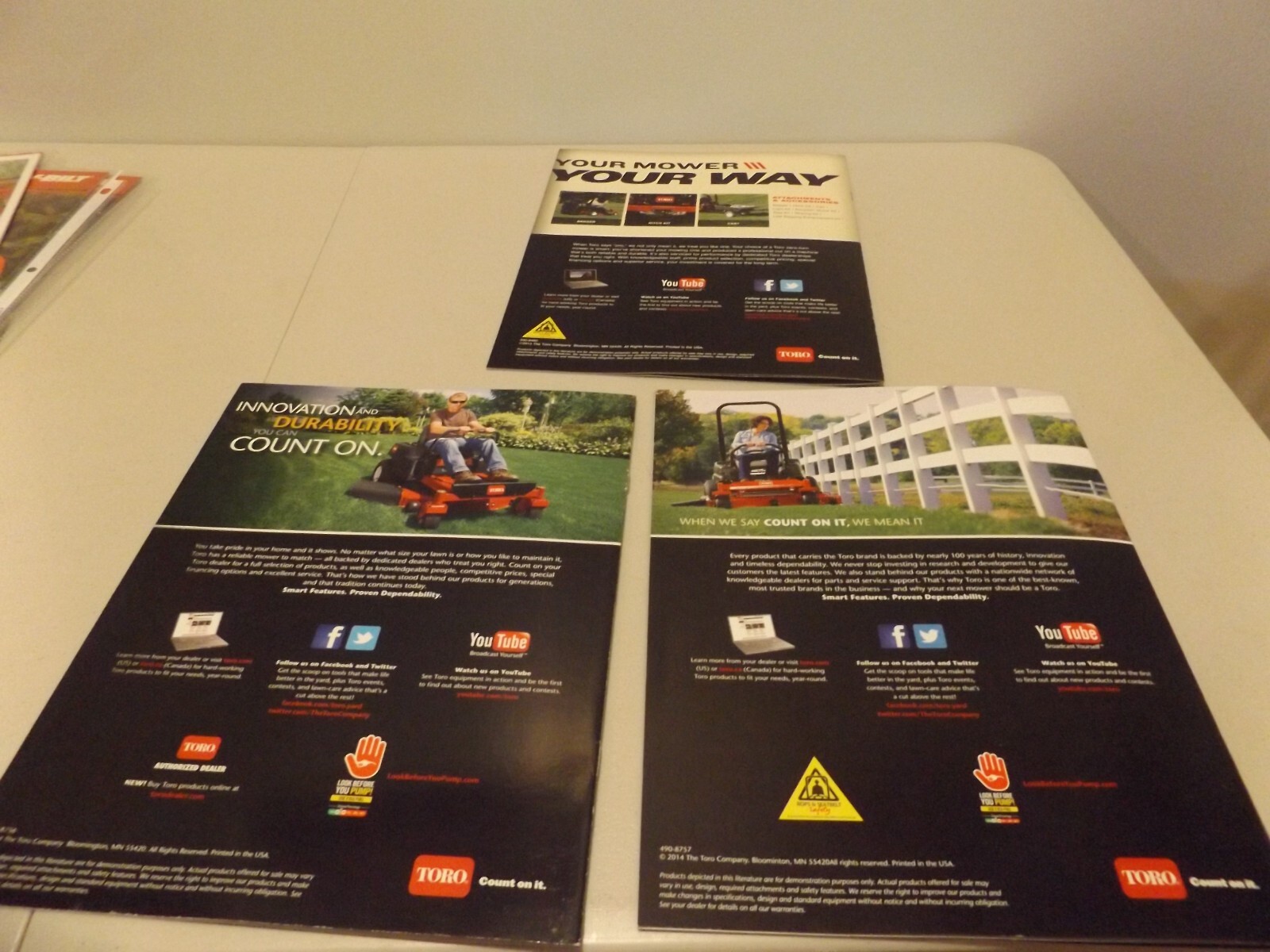 3-pc. TORO TITAN, TIMECUTTER ZERO-TURN MOWERS, LIT # 2013, 2014, 2014
