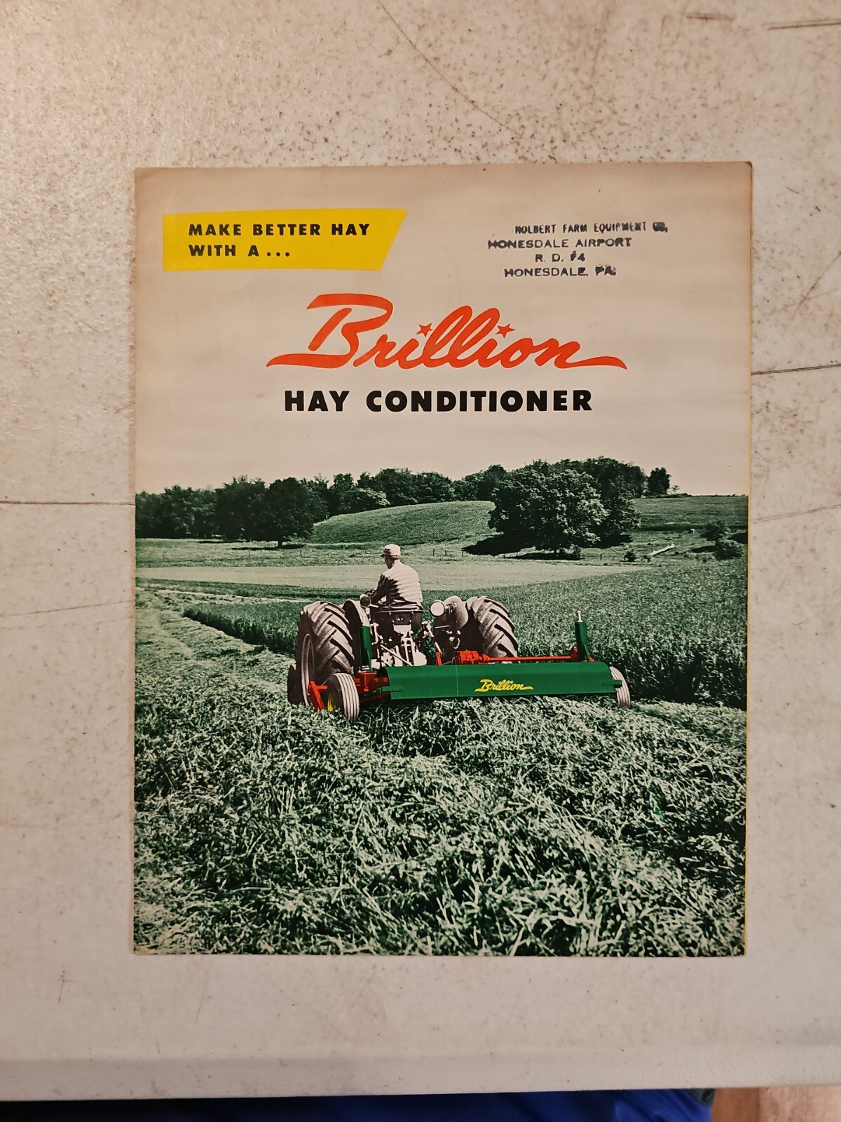 Vintage Brillion Hay Conditioner Advertising Folding Sales Brochure