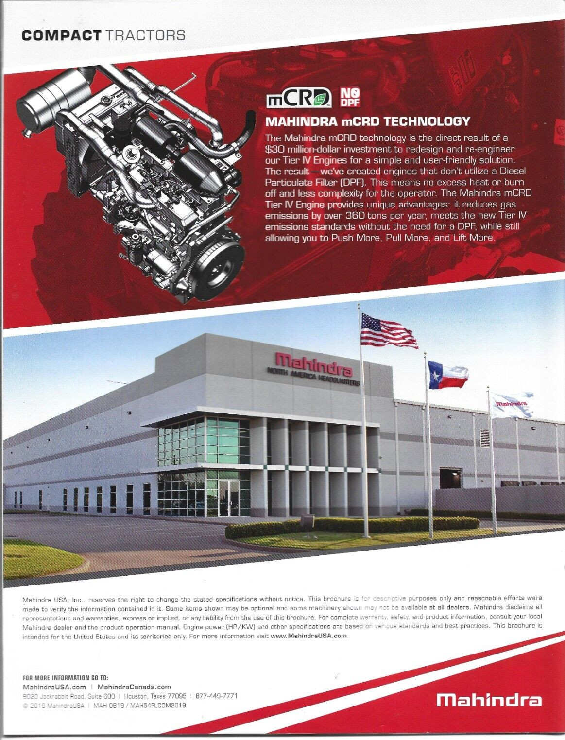 Mahindra Compact Tractors Sales Brochure – Max 1600 2600 and 3600 Series