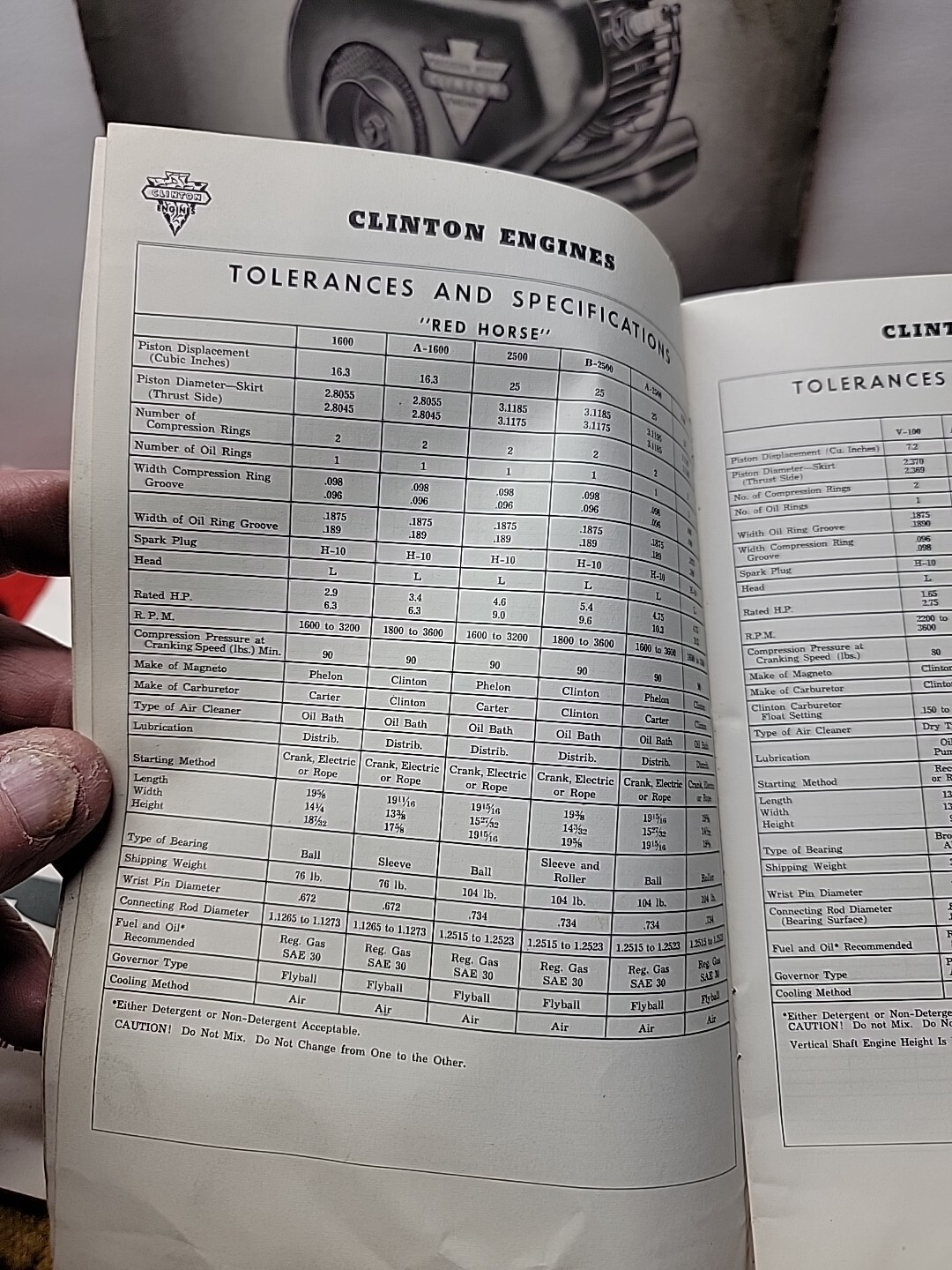 Clinton Engine Sales and Service Handy Guide Brochure + 2 Clinton Brochures/1123