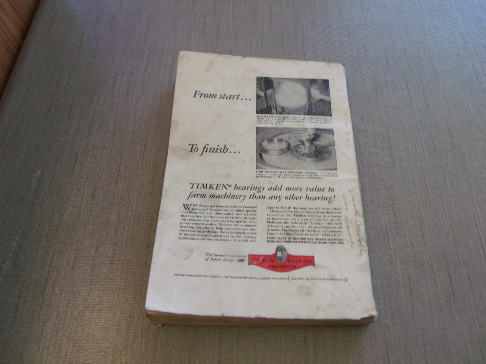VINTAGE 1954 RED TRACTOR BOOK NEBRASKA TEST REPORTS BOOK
